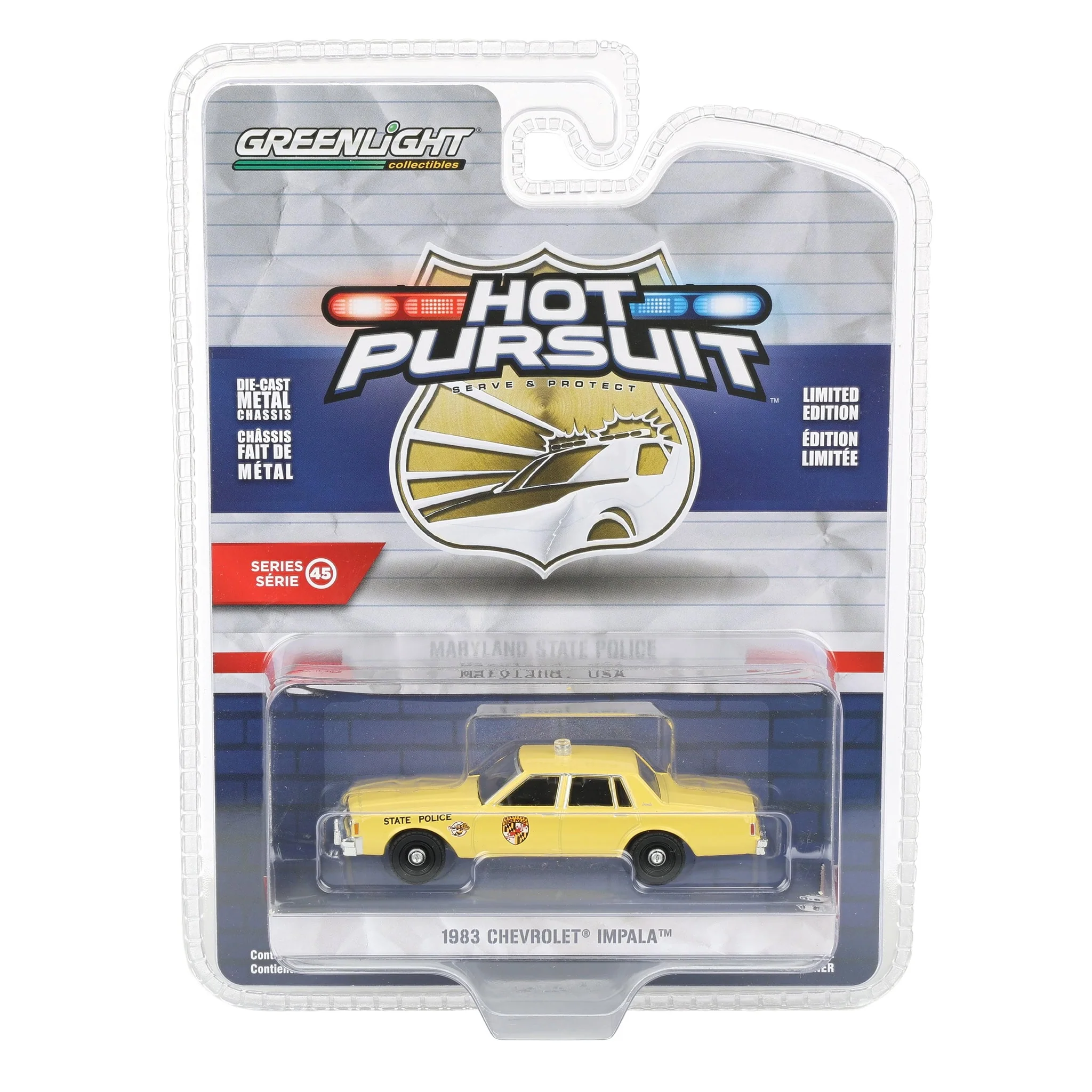 1/64 1983 Chevrolet Impala, Maryland Sate Police, Hot Pursuit Series 45 - Image 5