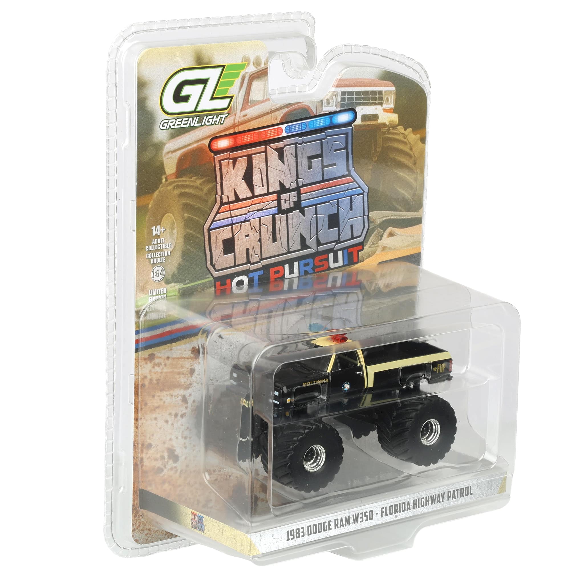 1/64 1983 Dodge Ram W350, Florida Highway Patrol, Kings of Crunch x Hot Pursuit Special Edition Series 17 - Image 2