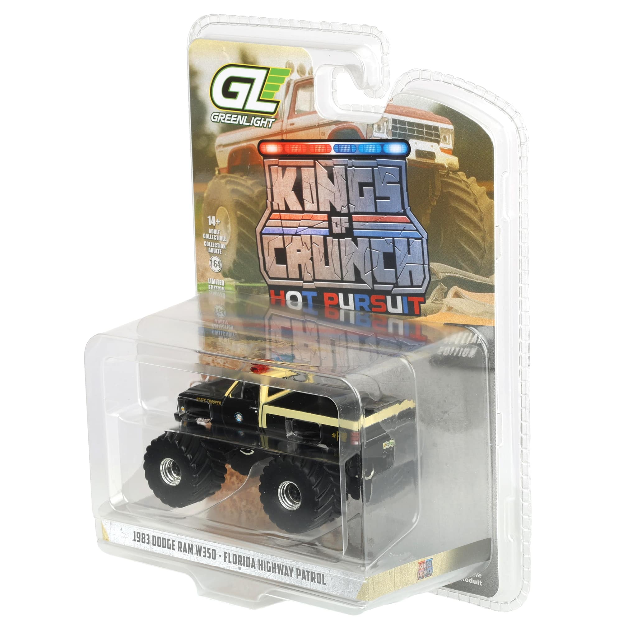 1/64 1983 Dodge Ram W350, Florida Highway Patrol, Kings of Crunch x Hot Pursuit Special Edition Series 17 - Image 3