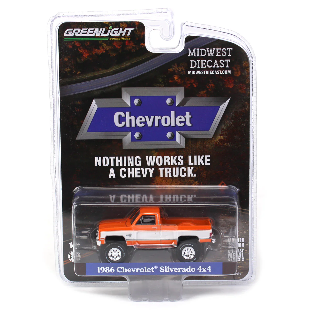 1/64 1986 Chevrolet Silverado 4X4 Short Bed Pickup Truck by GreenLight Collectibles, Midwest Diecast Exclusive - Image 5