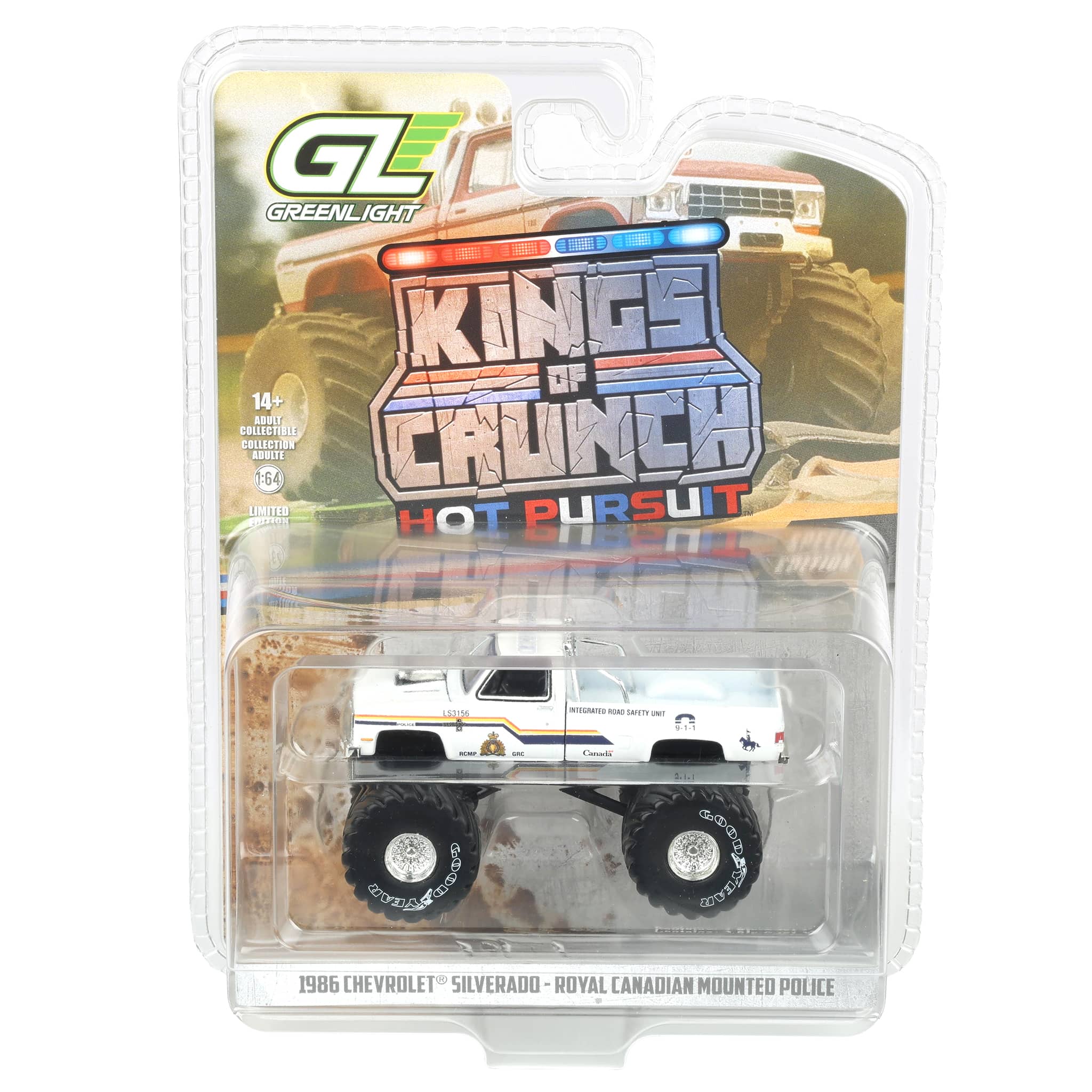 1/64 1986 Chevrolet Silverado, Royal Mounted Canadian Police, Kings of Crunch x Hot Pursuit Special Edition Series 17