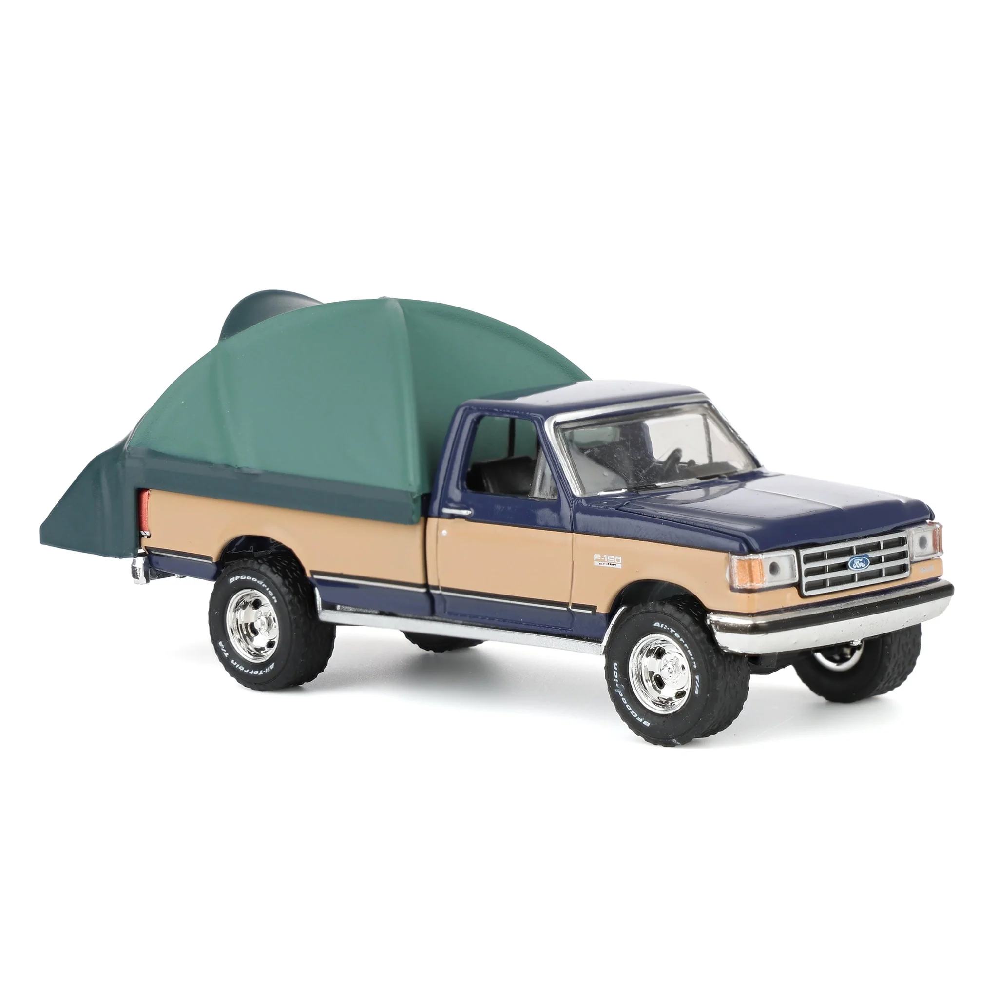 1/64 1987 Ford F-150 XLT Lariat, Dark Blue & Tan with Modern Truck Bed Tent, The Great Outdoors Series 4 - Image 2