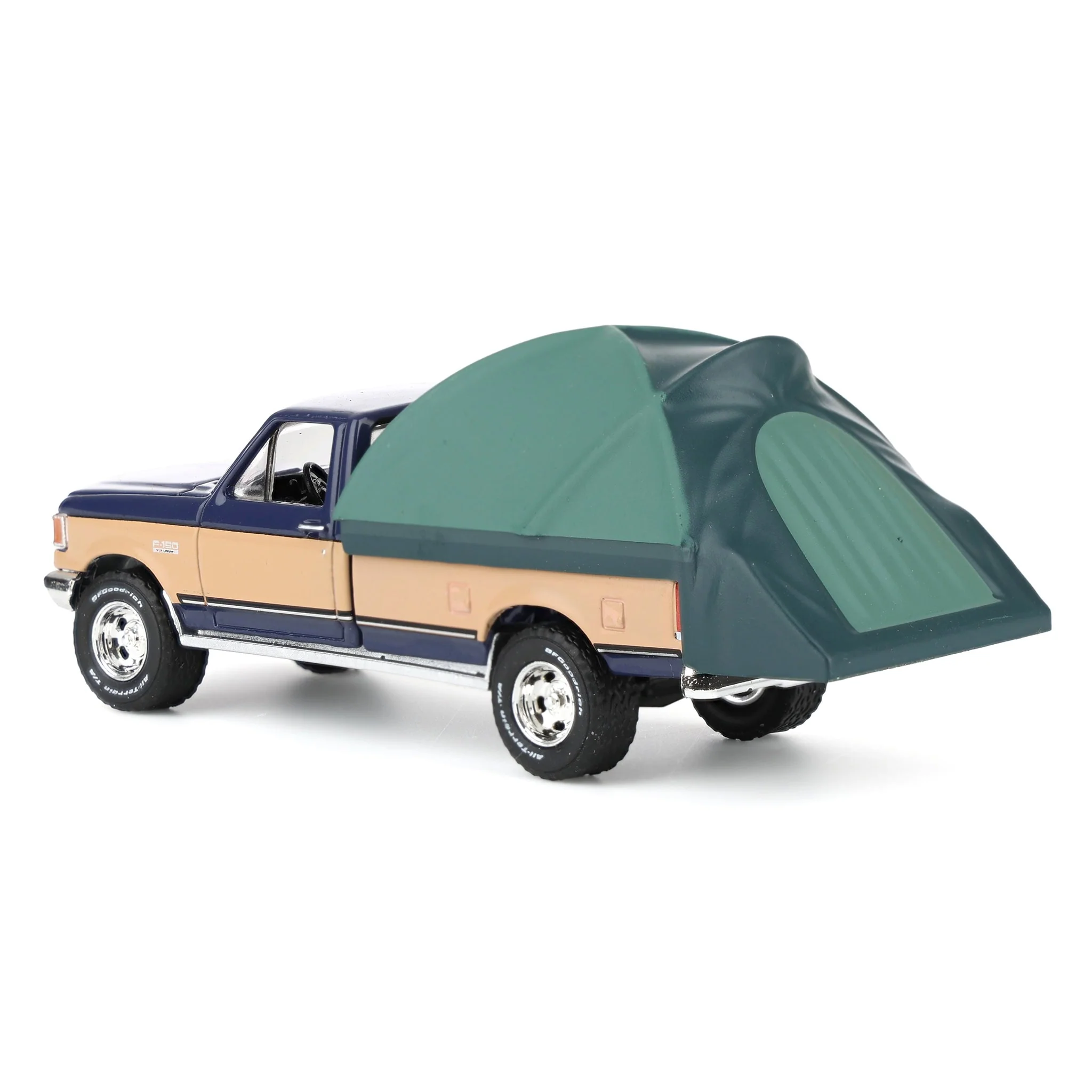 1/64 1987 Ford F-150 XLT Lariat, Dark Blue & Tan with Modern Truck Bed Tent, The Great Outdoors Series 4 - Image 4