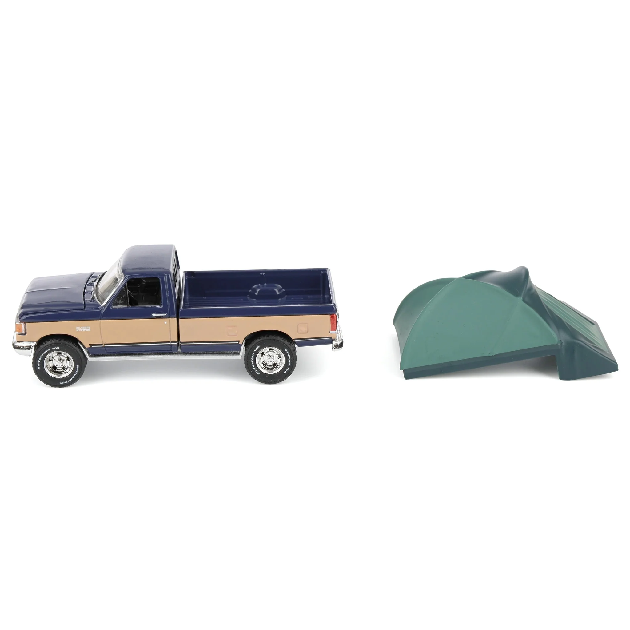 1/64 1987 Ford F-150 XLT Lariat, Dark Blue & Tan with Modern Truck Bed Tent, The Great Outdoors Series 4 - Image 5