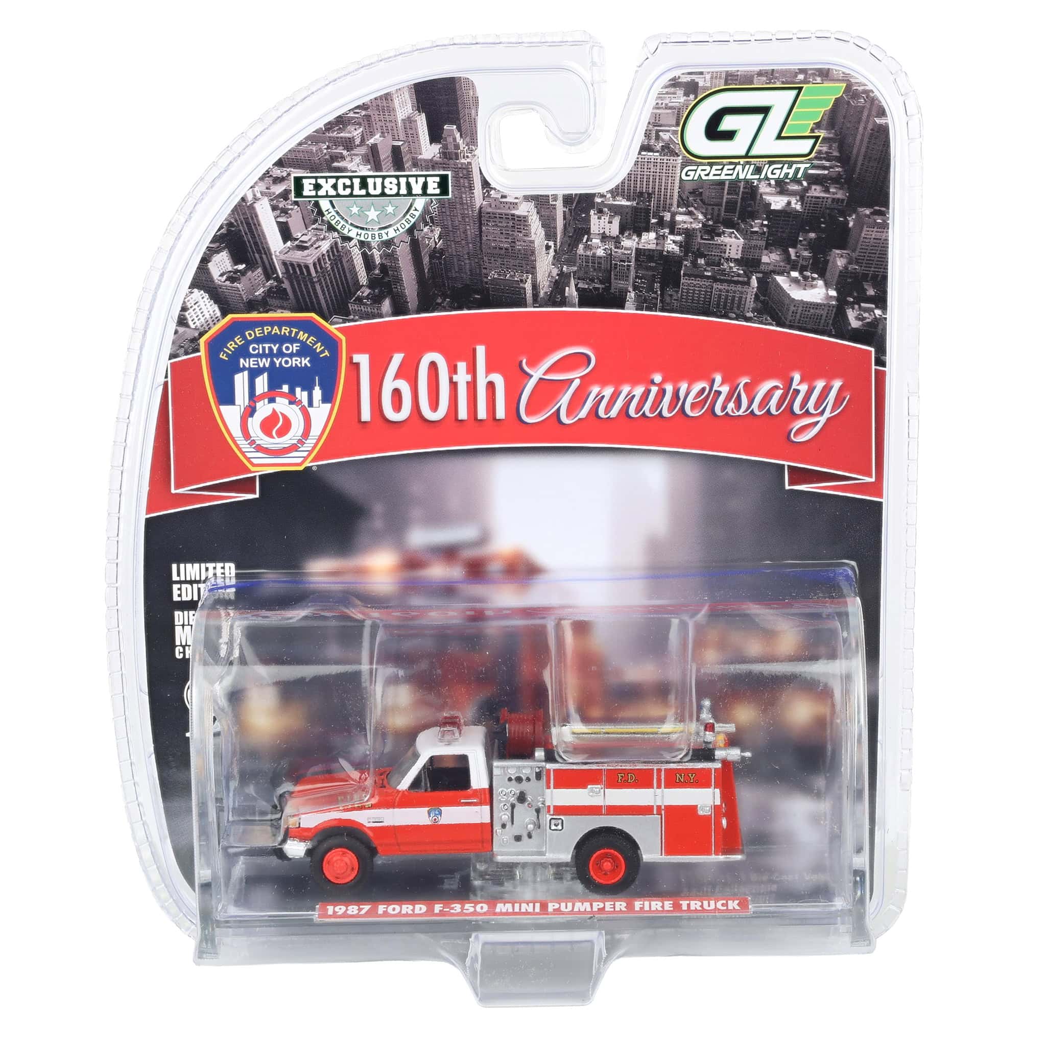 1/64 1987 Ford F-350 Mini Pumper Fire Truck, FDNY 160th Anniversary, Hobby Exclusive - Image 7