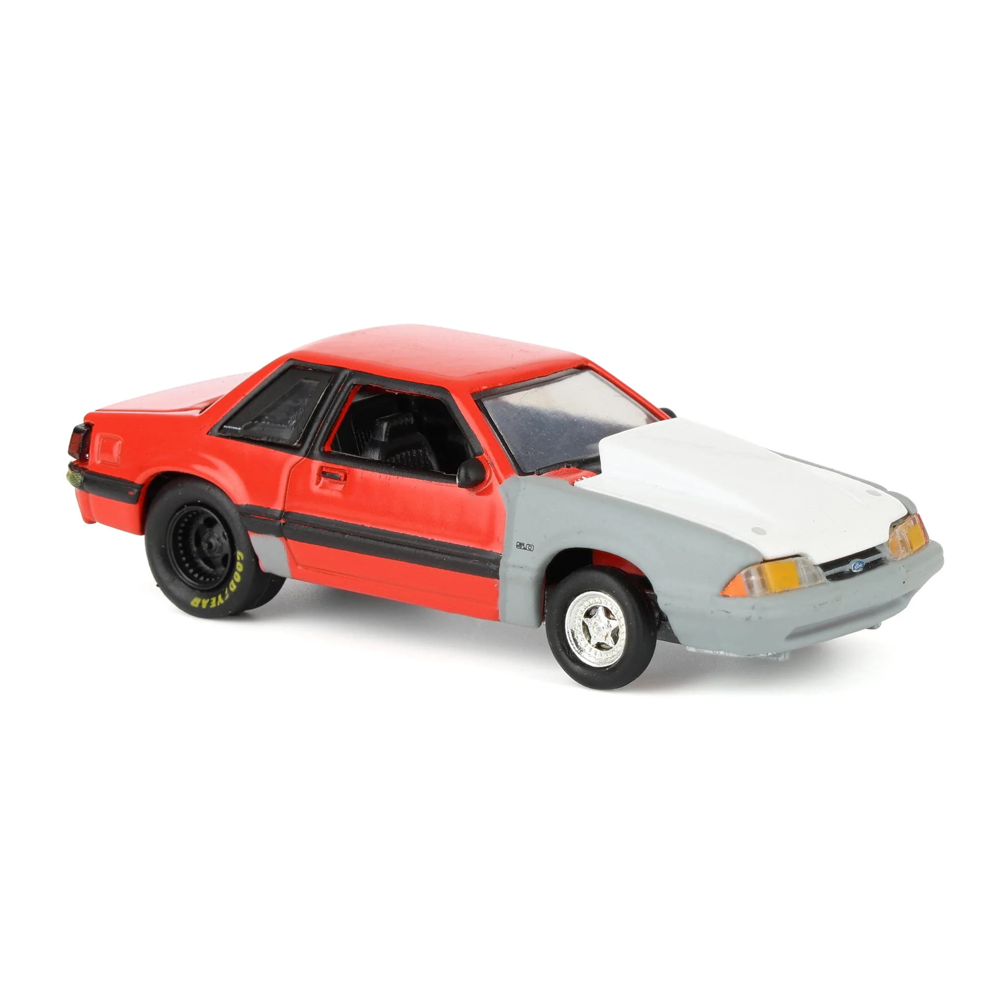 1/64 1987 Ford Mustang LX Project Car, Red & Gray with Black Door, LP Diecast Exclusive - Image 2
