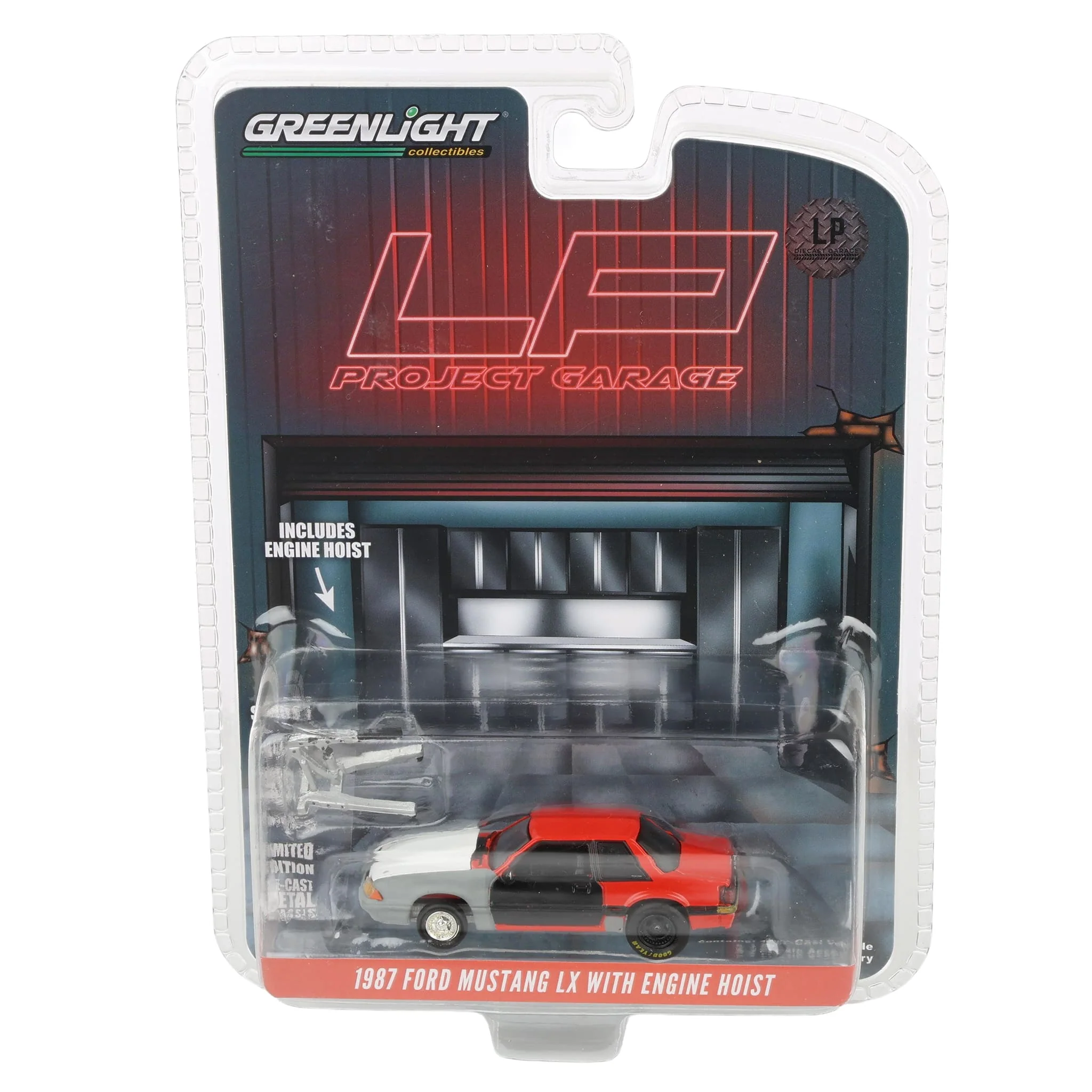 1/64 1987 Ford Mustang LX Project Car, Red & Gray with Black Door, LP Diecast Exclusive - Image 6