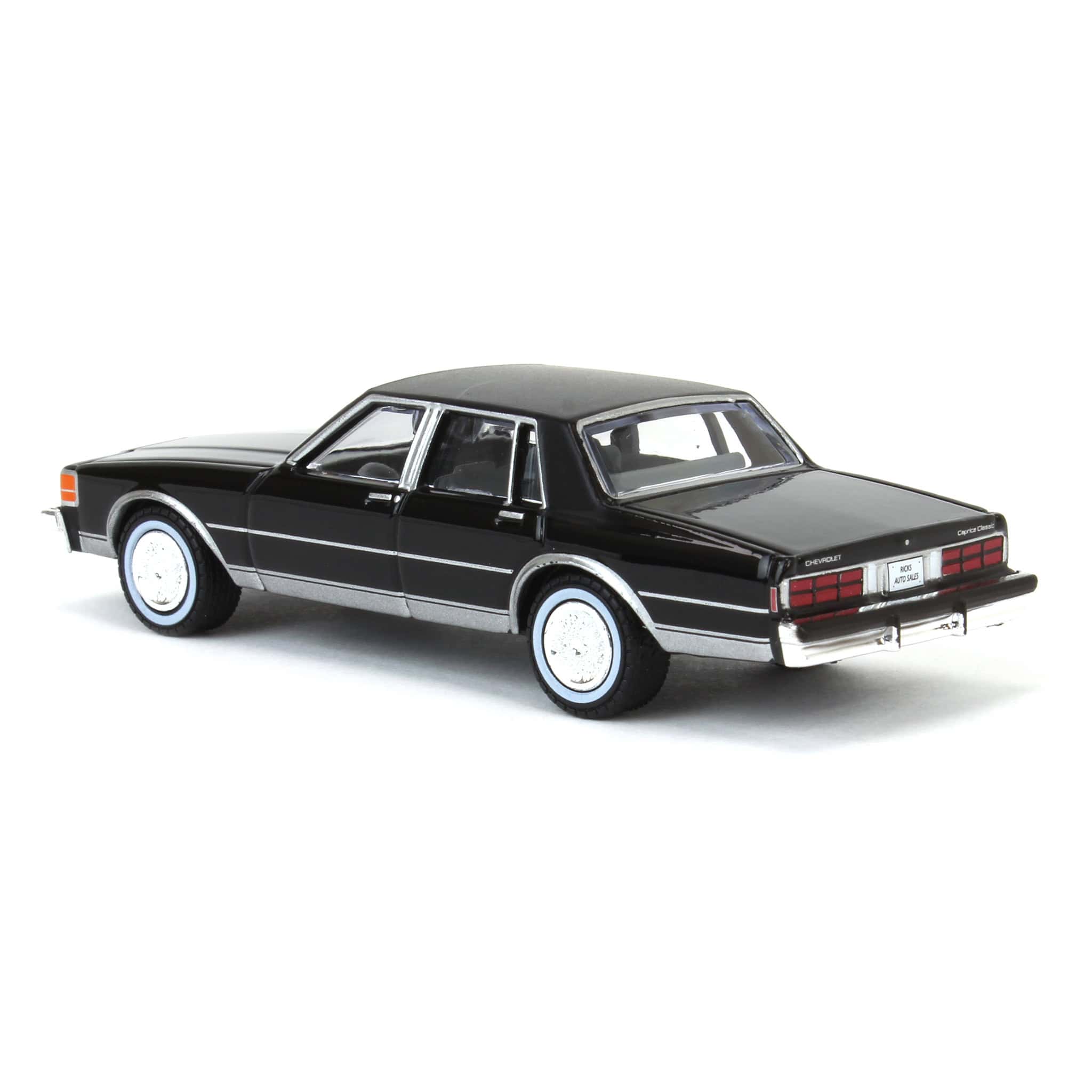 1/64 1988 Chevy Caprice Classic Brougham, Black, Rick's Auto Sales, LP Diecast Exclusive - Image 4