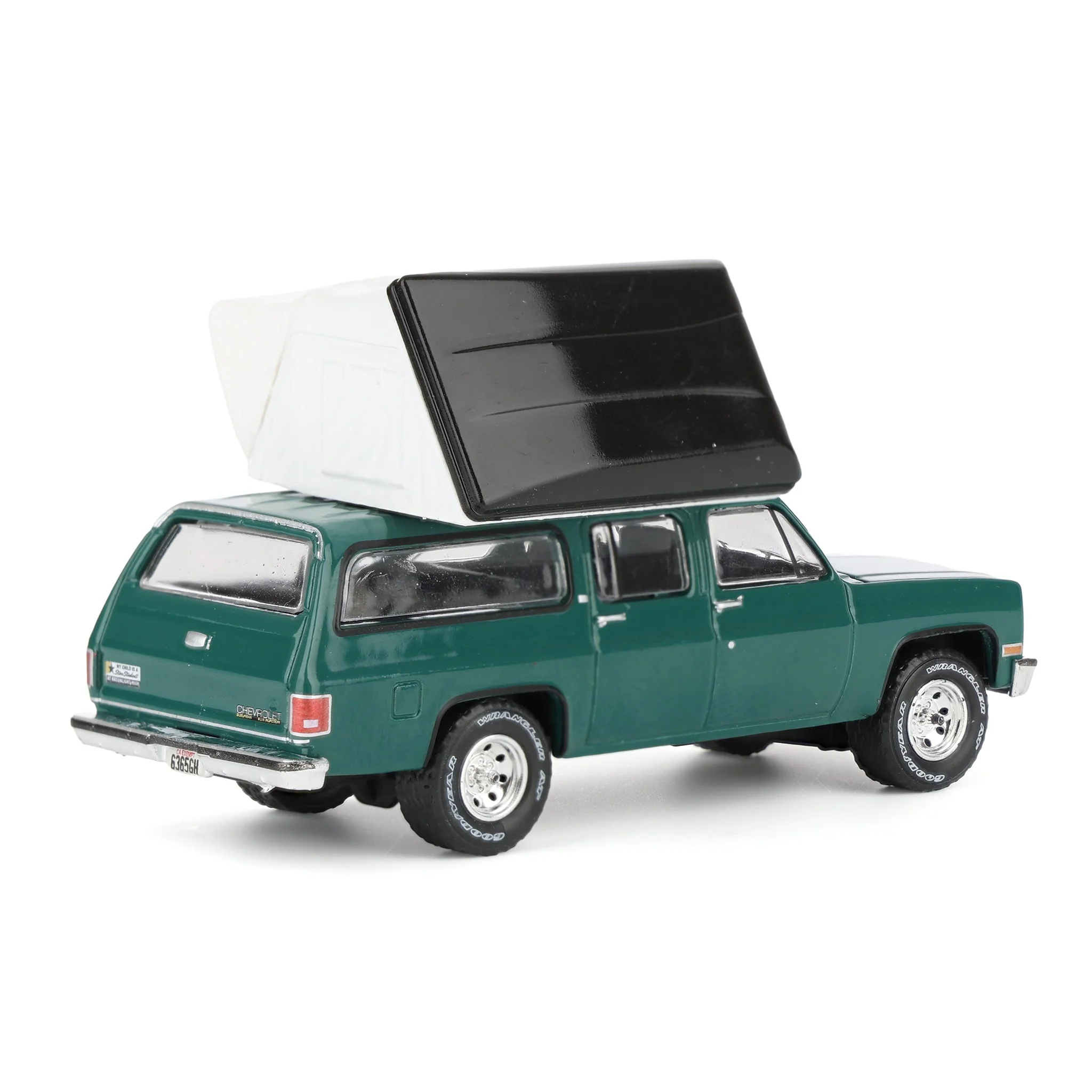 1/64 1990 Chevrolet Suburban, Green with Modern Rooftop Camper, The Great Outdoors Series 4 - Image 3