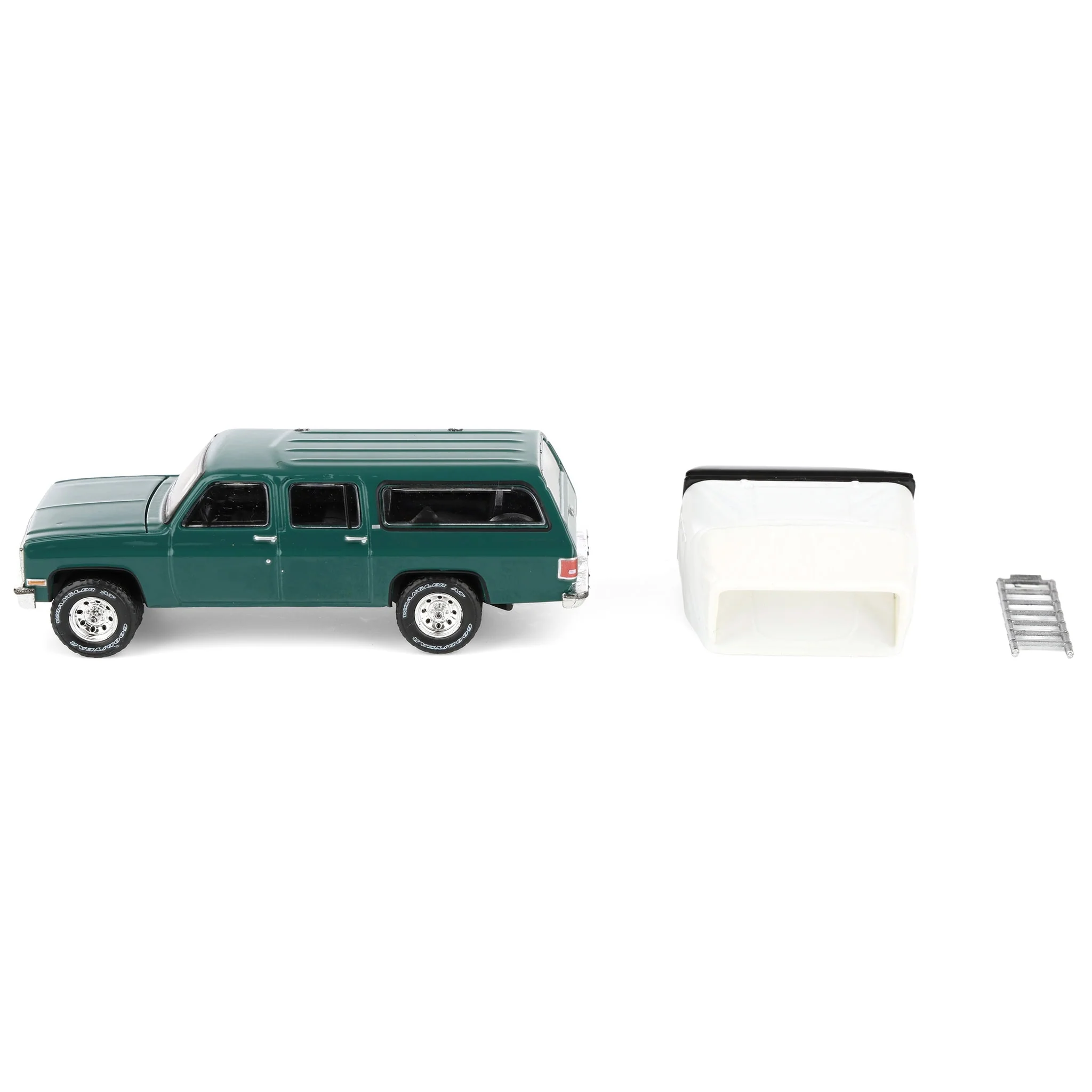 1/64 1990 Chevrolet Suburban, Green with Modern Rooftop Camper, The Great Outdoors Series 4 - Image 5