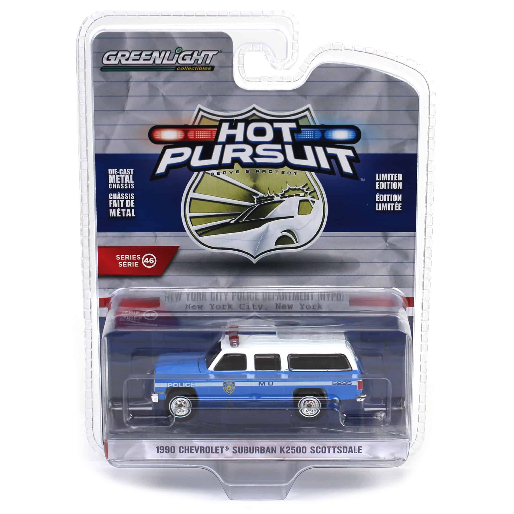 1/64 1990 Chevrolet Suburban K2500 Scottsdale, NYPD, Hot Pursuit Series 46 - Image 2