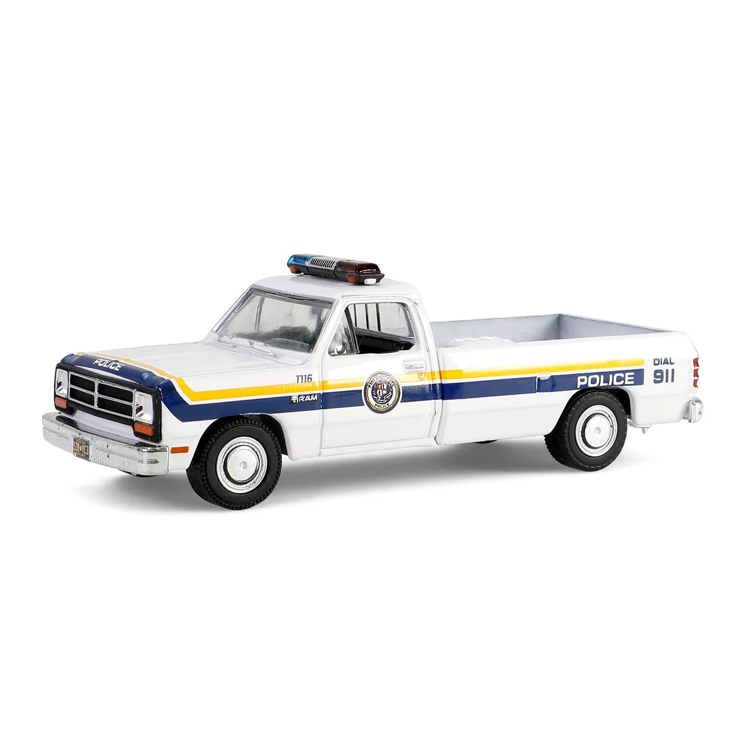 1/64 1990 Dodge Ram D-250 with Utility Trailer, Philadelphia, PA Police Department, Hot Pursuit Hitch & Tow Series 1 - Image 5