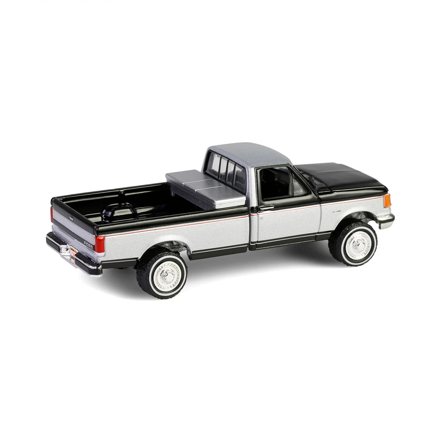 1/64 1990 Ford F-250 with Toolbox, Raven Black & Medium Silver Metallic Combination Two-Tone, Down on the Farm Series 10 - Image 3