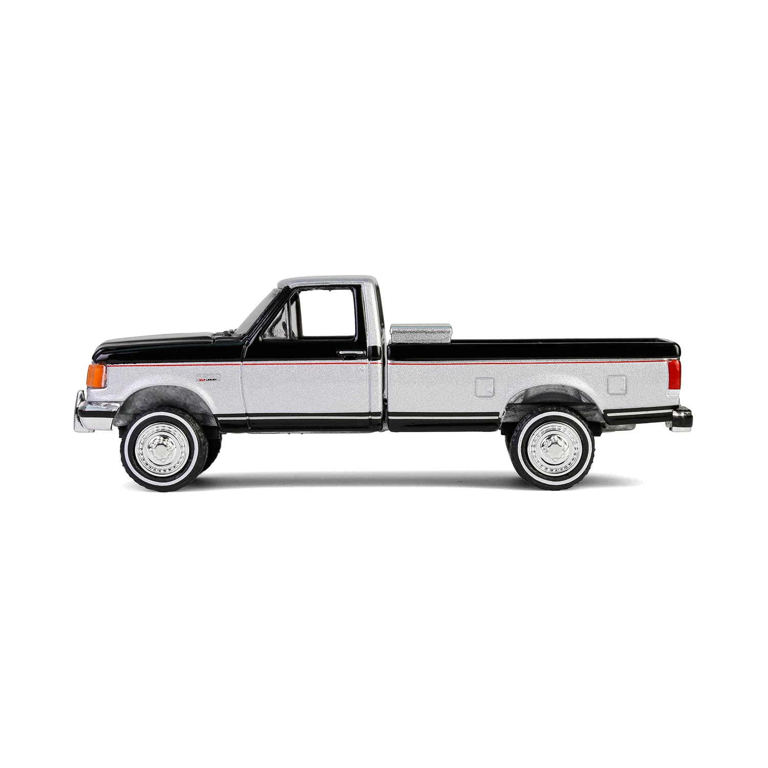 1/64 1990 Ford F-250 with Toolbox, Raven Black & Medium Silver Metallic Combination Two-Tone, Down on the Farm Series 10 - Image 4