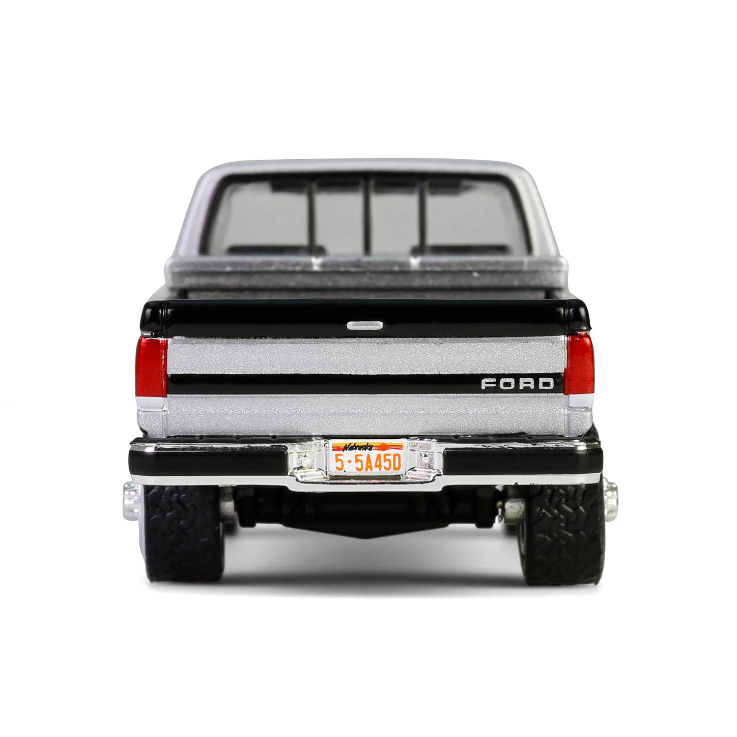 1/64 1990 Ford F-250 with Toolbox, Raven Black & Medium Silver Metallic Combination Two-Tone, Down on the Farm Series 10 - Image 6
