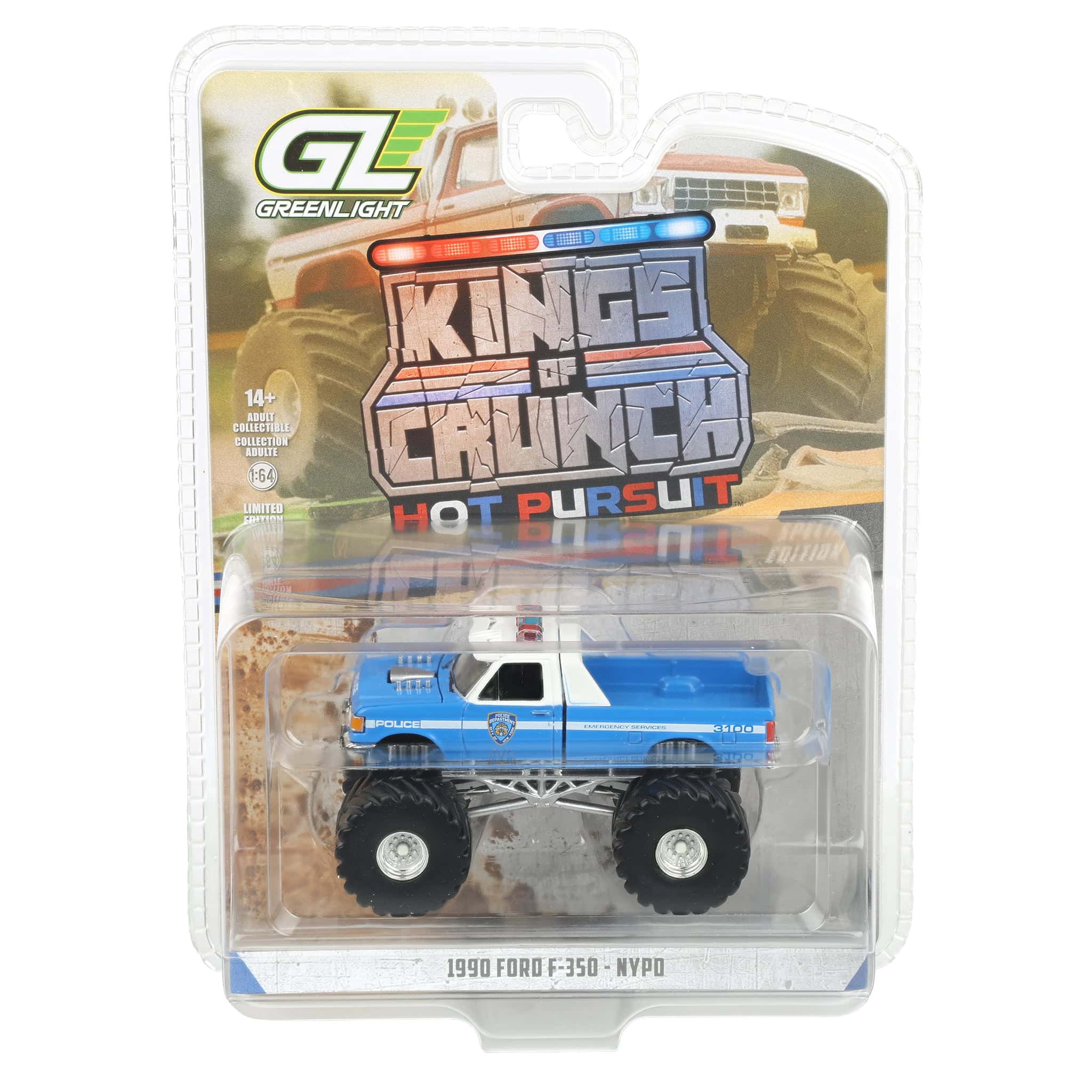 1/64 1990 Ford F-350, NYPD, Kings of Crunch x Hot Pursuit Special Edition Series 17 - Image 6