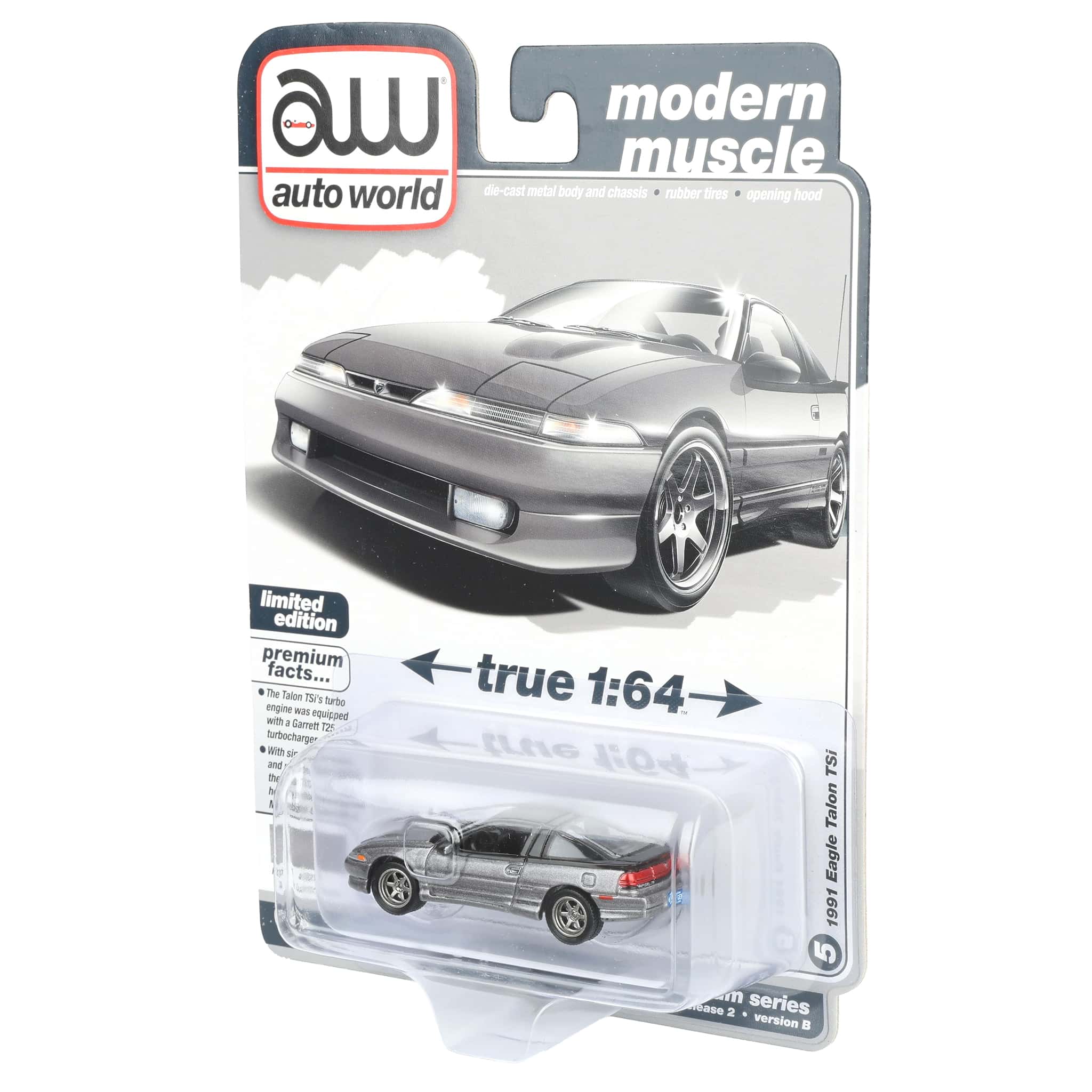 1/64 1991 Eagle Talon TSi, Medium Quartz Metallic, Auto World Modern Muscle - Image 3