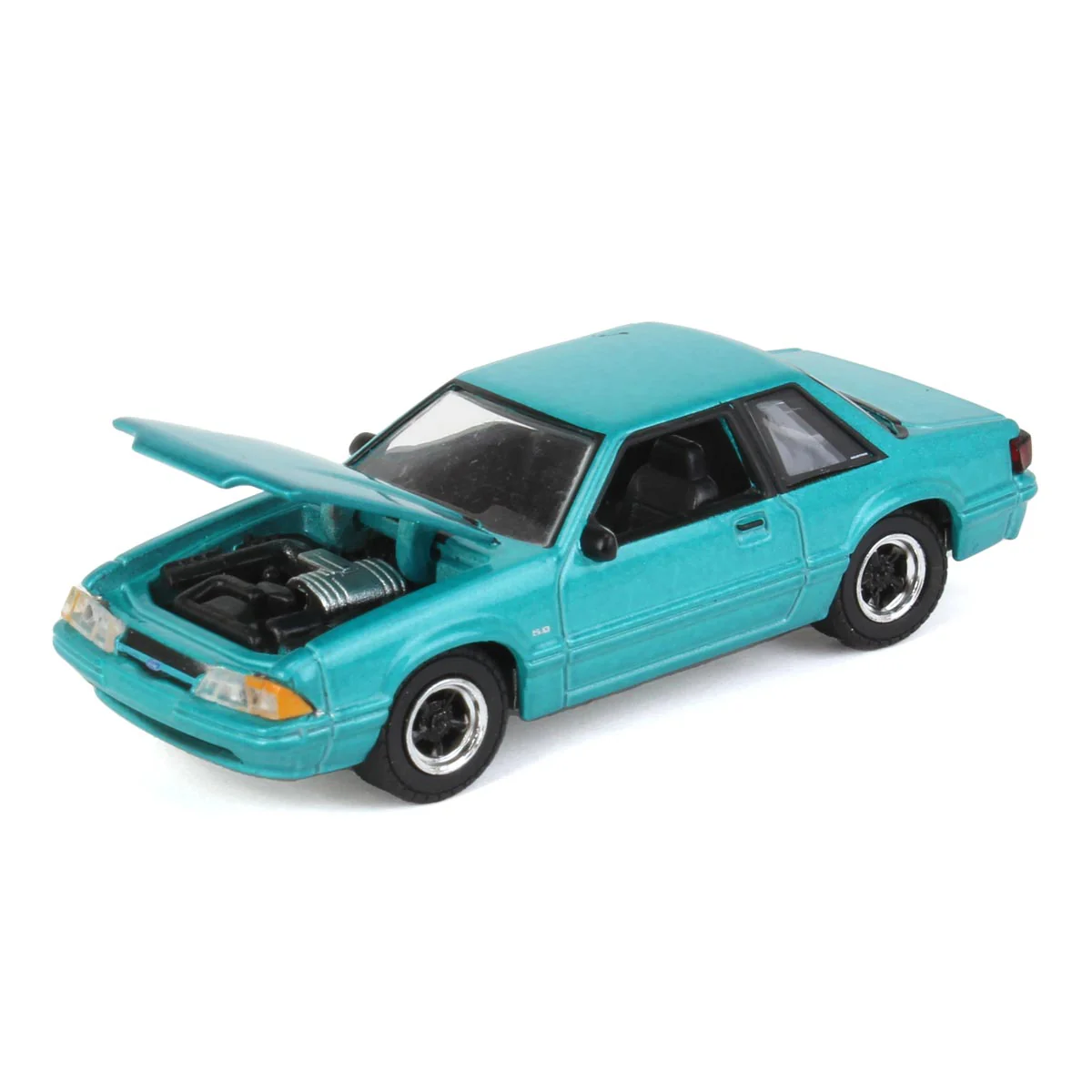 1/64 1991 Ford Mustang 5.0 Calypso Green Coupe, LP Diecast Exclusive - Image 5