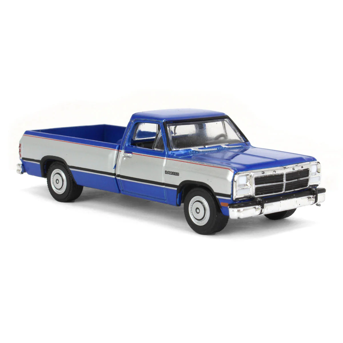 1/64 1992 Dodge Ram 1st Generation, Blue & Silver, Outback Toys Exclusive - Image 2