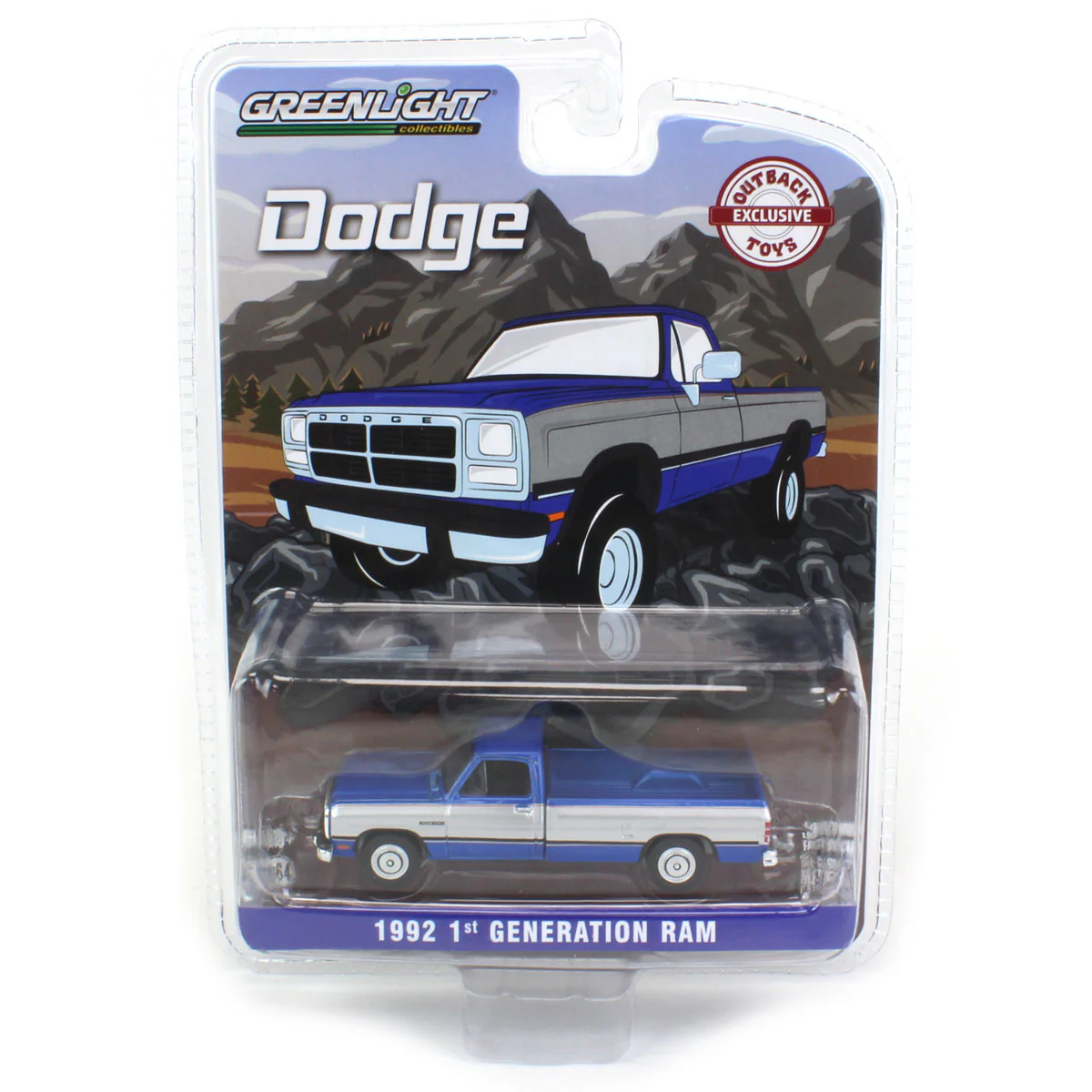 1/64 1992 Dodge Ram 1st Generation, Blue & Silver, Outback Toys Exclusive - Image 5