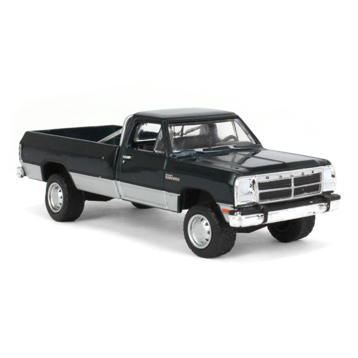 1/64 1992 Dodge Ram 1st Generation, Lifted, Green & Silver, Outback Toys Exclusive - Image 2