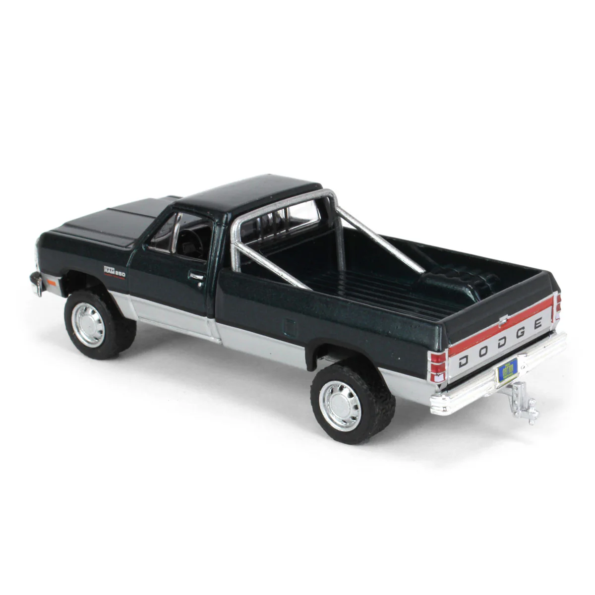 1/64 1992 Dodge Ram 1st Generation, Lifted, Green & Silver, Outback Toys Exclusive - Image 4