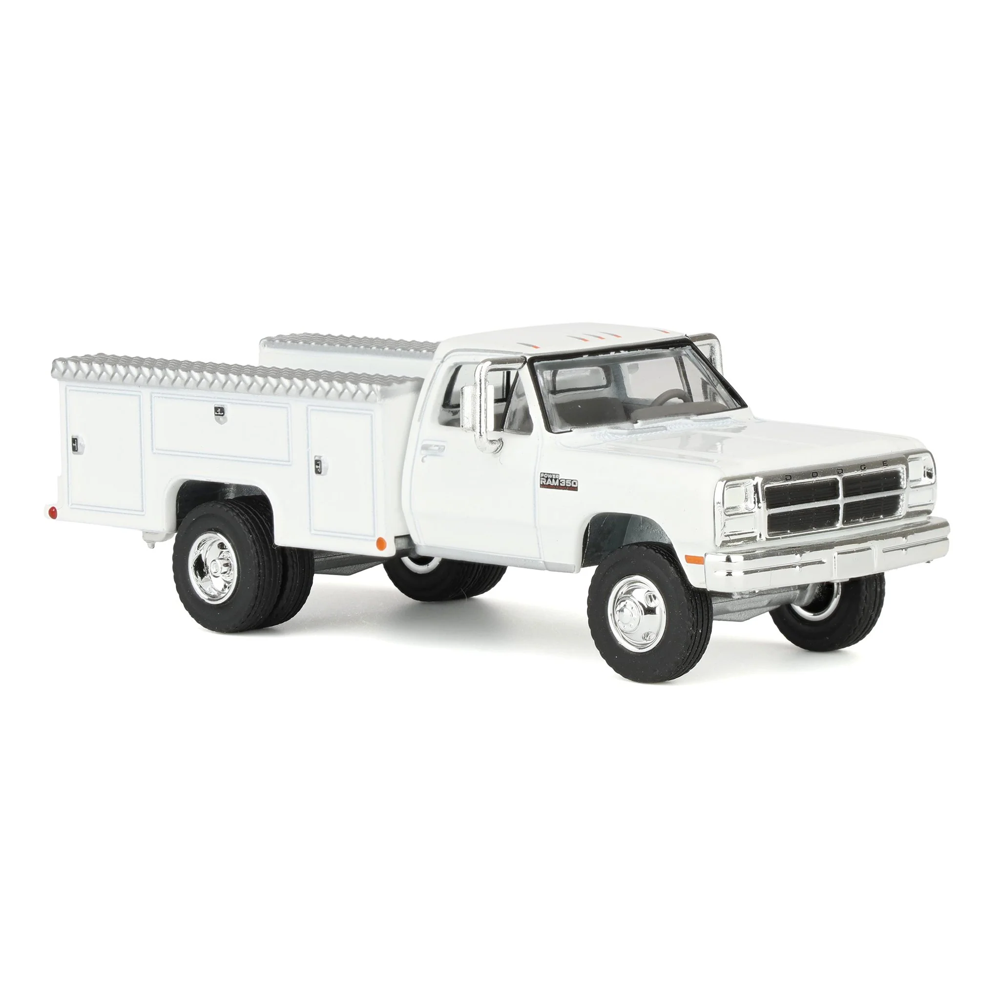 1/64 1993 Dodge Ram 350 Pickup Truck with Service Bed, White, Rick's Auto Sales Series 2 by GreenLight Collectibles - Image 2