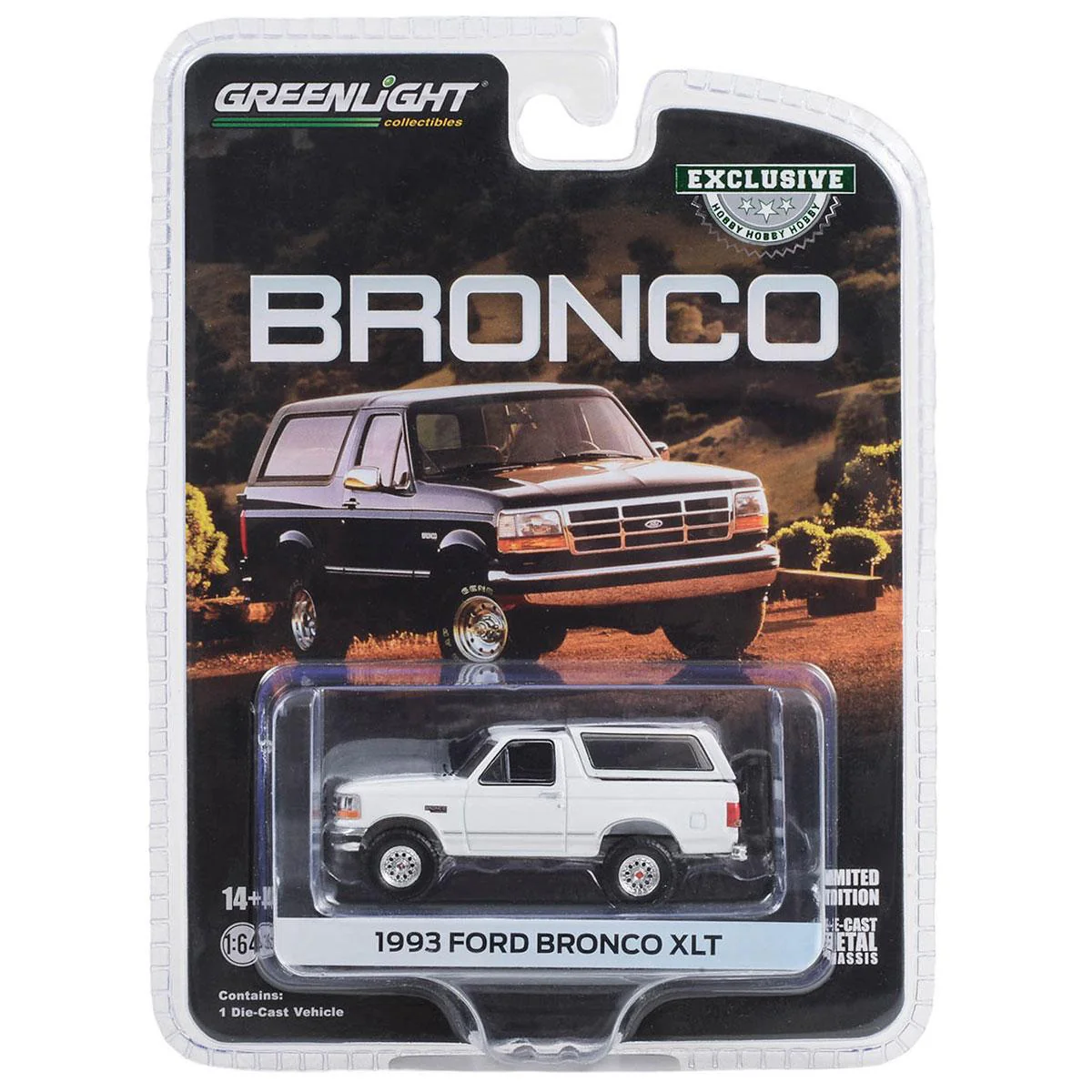 1/64 1993 Ford Bronco XLT, Oxford White, Hobby Exclusive - Image 2