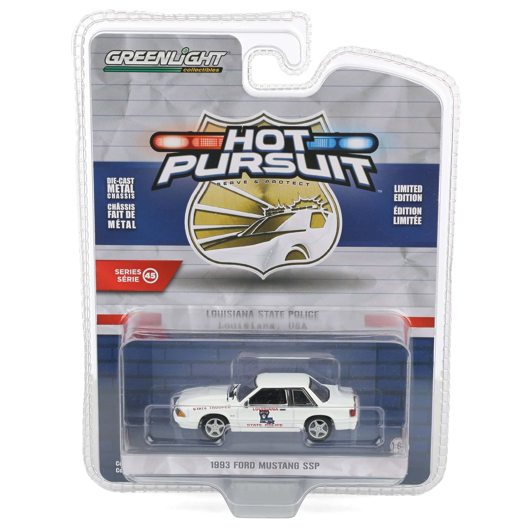 1/64 1993 Ford Mustang SSP, Louisiana State Police, Hot Pursuit Series 45 - Image 5