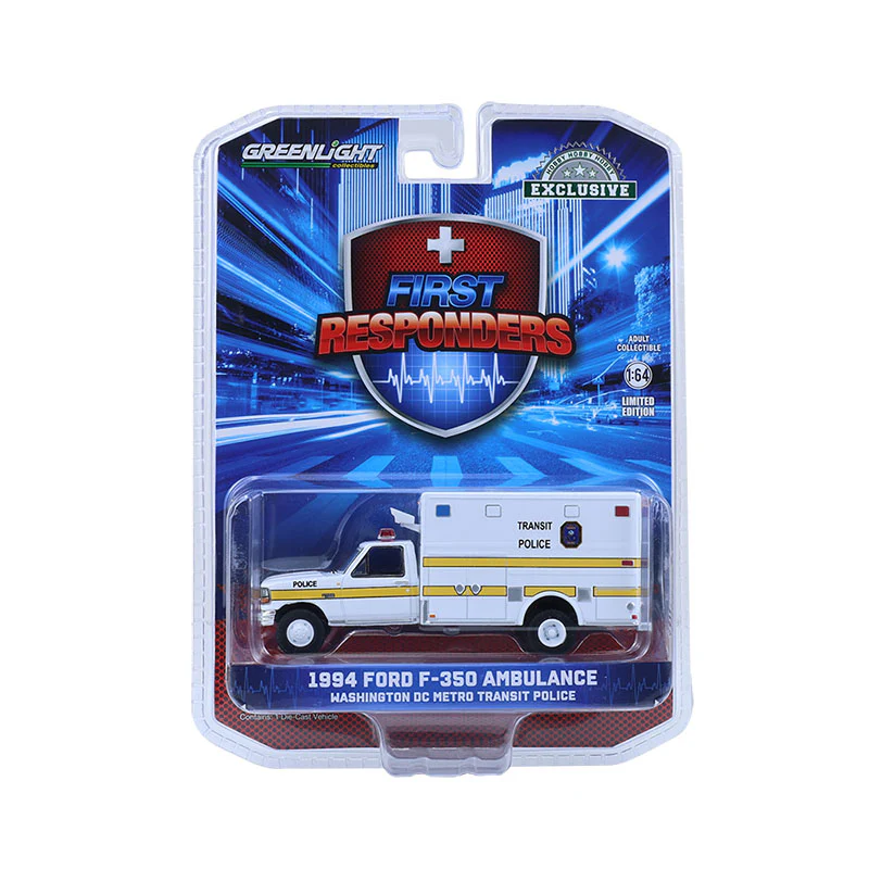 1/64 1994 Ford F-350 Ambulance, Washington DC Metro Transit Police, First Responders, Hobby Exclusive - Image 2