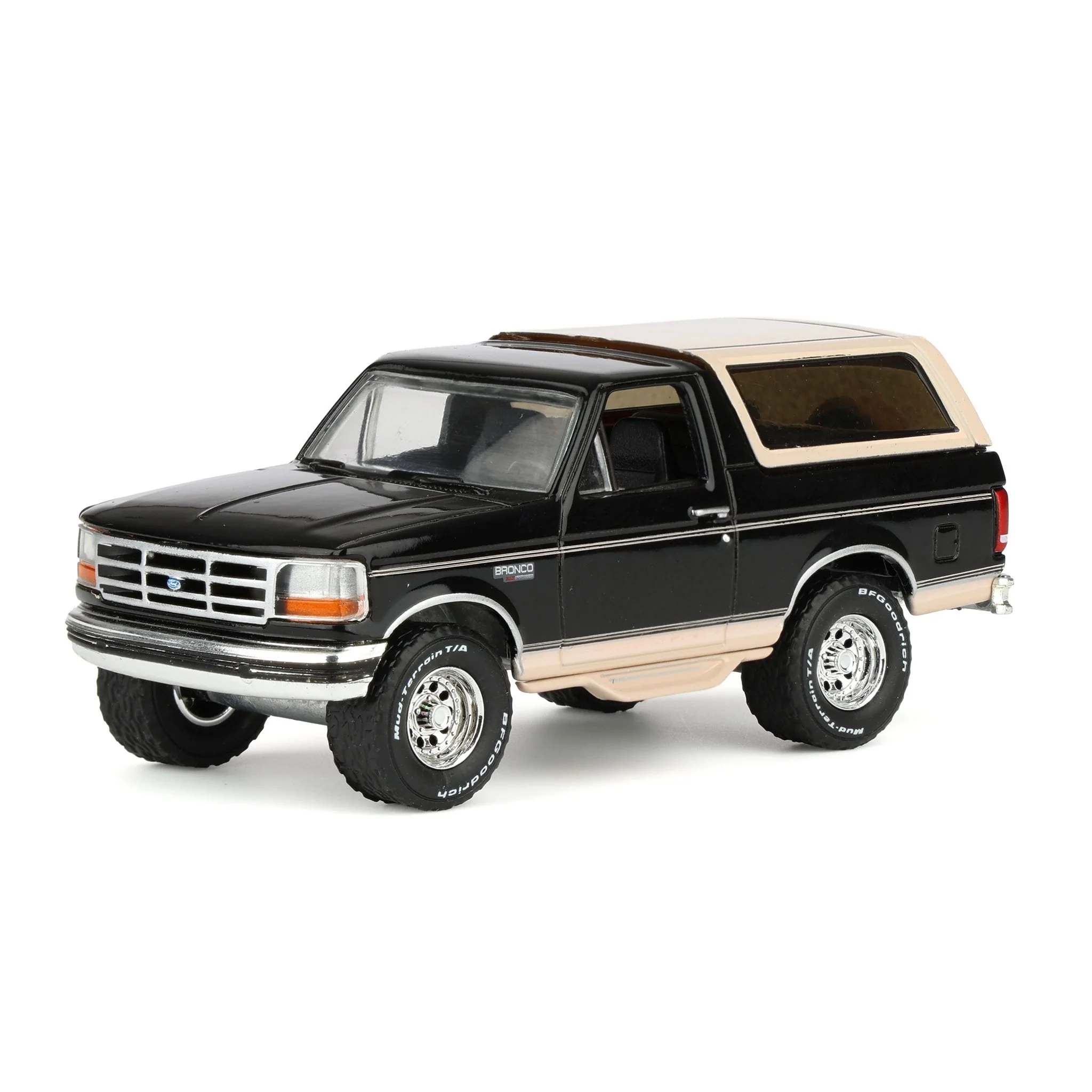 1/64 1995 Ford Bronco, Black with Tan Roof, Rick's Auto Sales Series 2 by GreenLight Collectibles