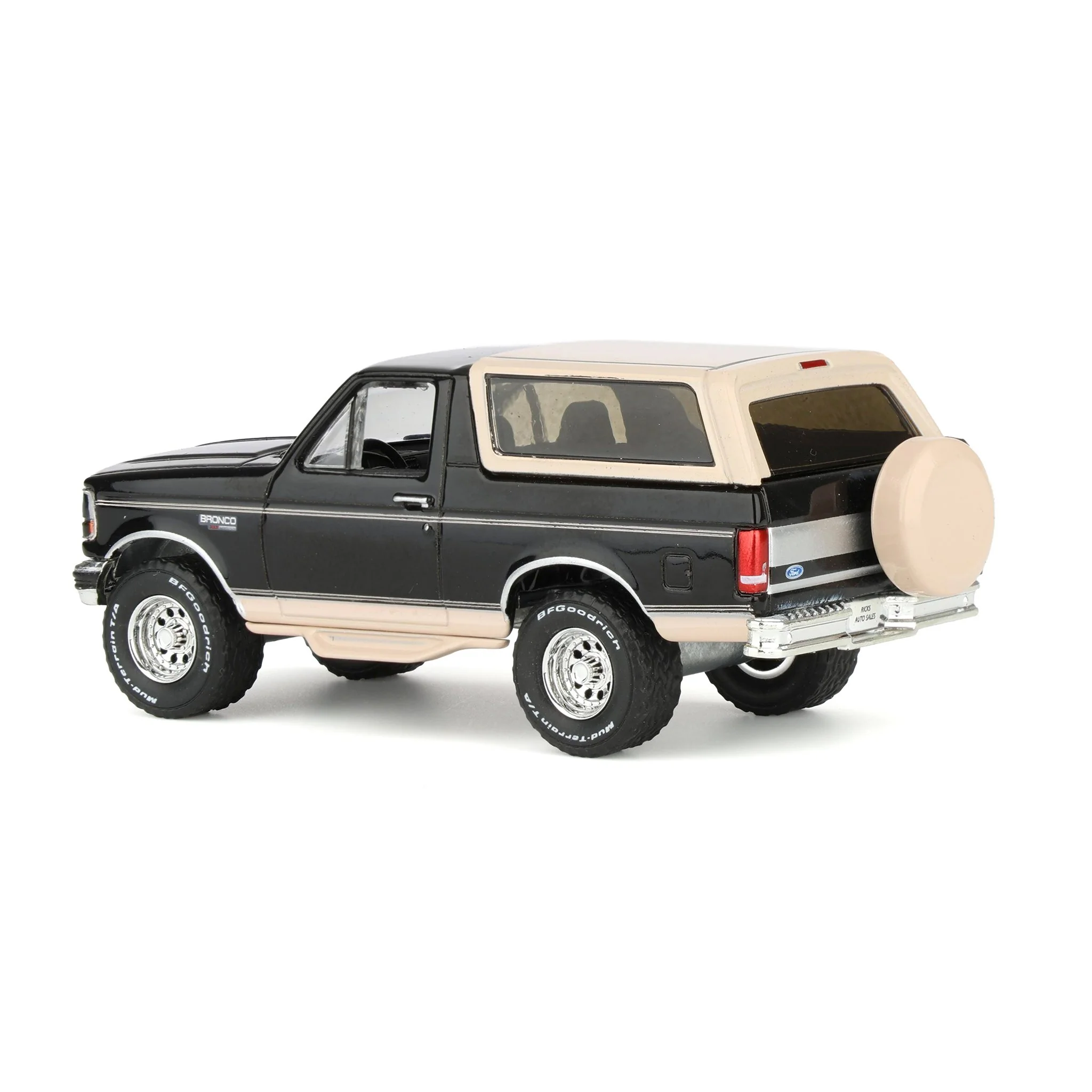 1/64 1995 Ford Bronco, Black with Tan Roof, Rick's Auto Sales Series 2 by GreenLight Collectibles - Image 4