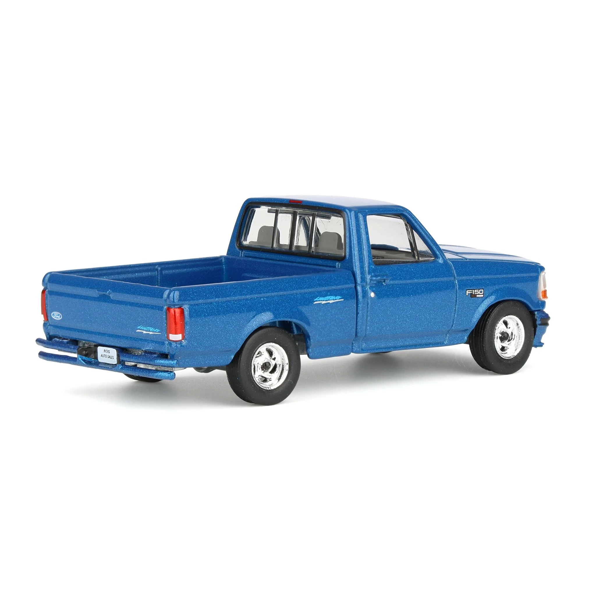 1/64 1995 Ford F-150 Lightning Pickup Truck, Sonic Blue, Rick's Auto Sales Series 2 by GreenLight Collectibles - Image 3
