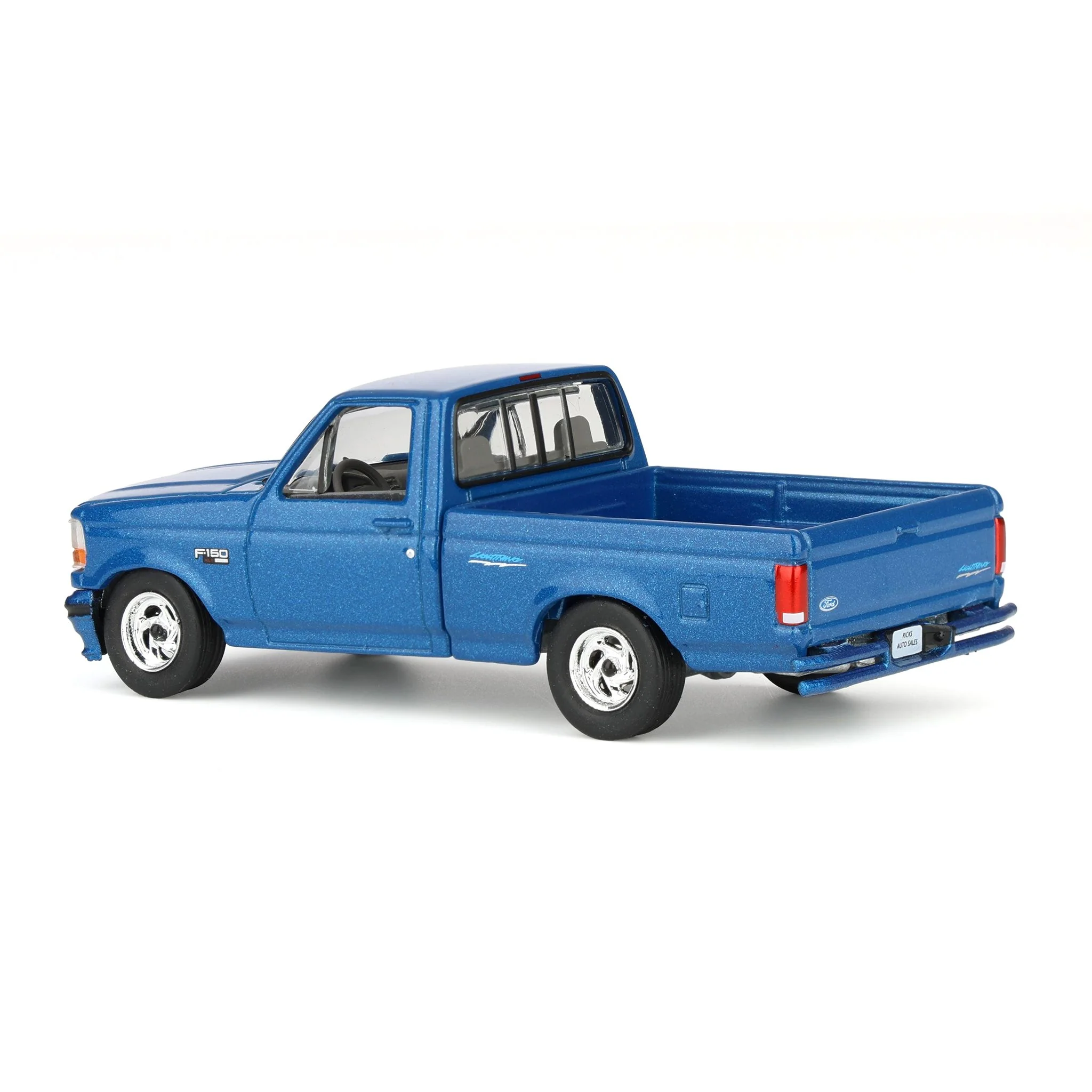 1/64 1995 Ford F-150 Lightning Pickup Truck, Sonic Blue, Rick's Auto Sales Series 2 by GreenLight Collectibles - Image 4