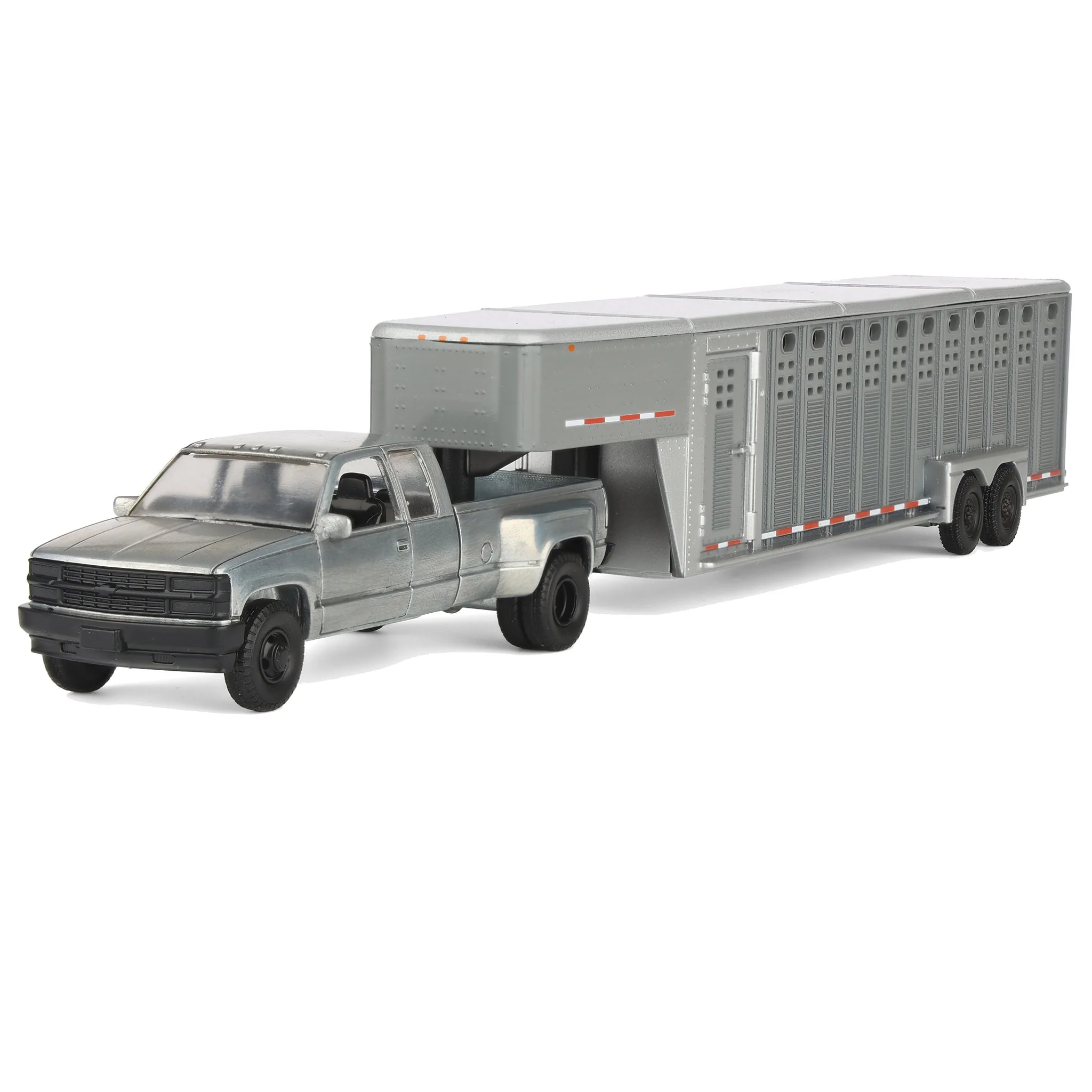 1/64 1998 Chevrolet Silverado 3500 Ext. Cab Dually with Livestock Trailer, Outback Toys Exclusive - Image 2