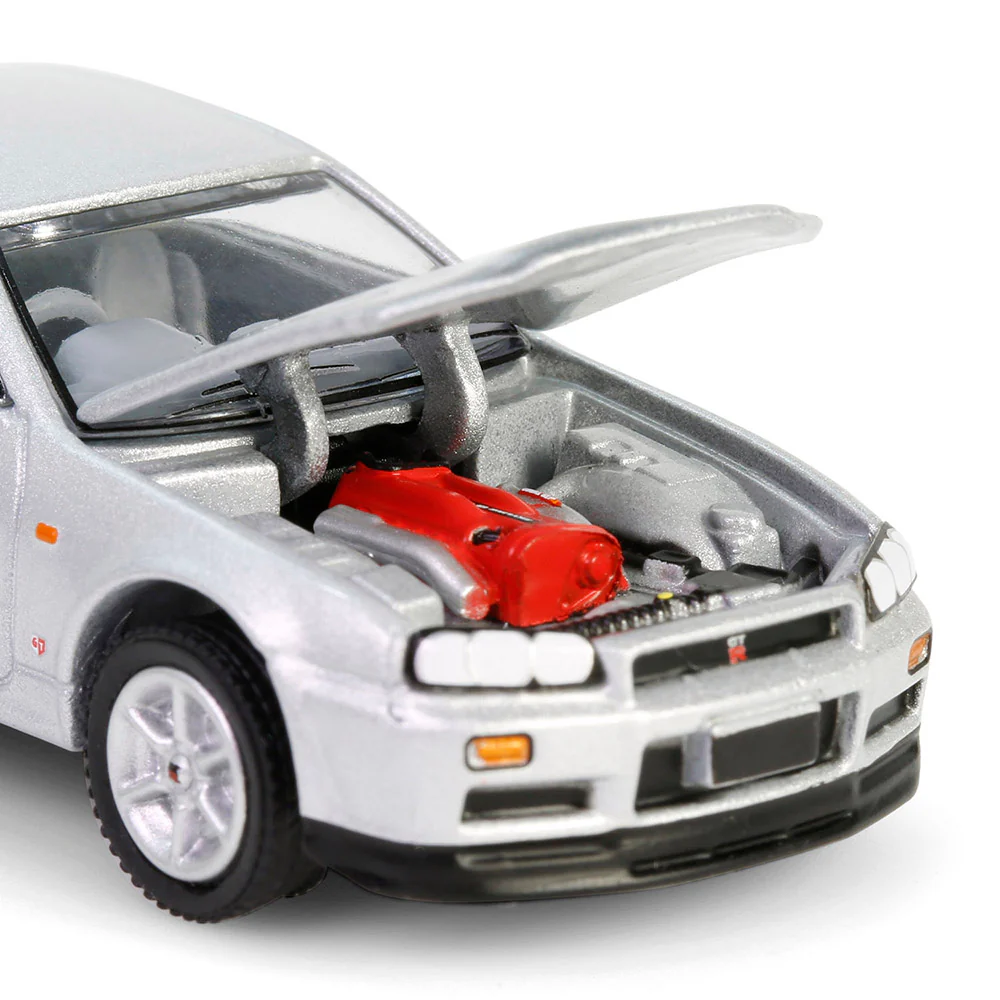 1/64 1999 Nissan Skyline V-Spec R34, Sonic Silver, 25th Anniversary, Anniversary Collection Series 17 - Image 2