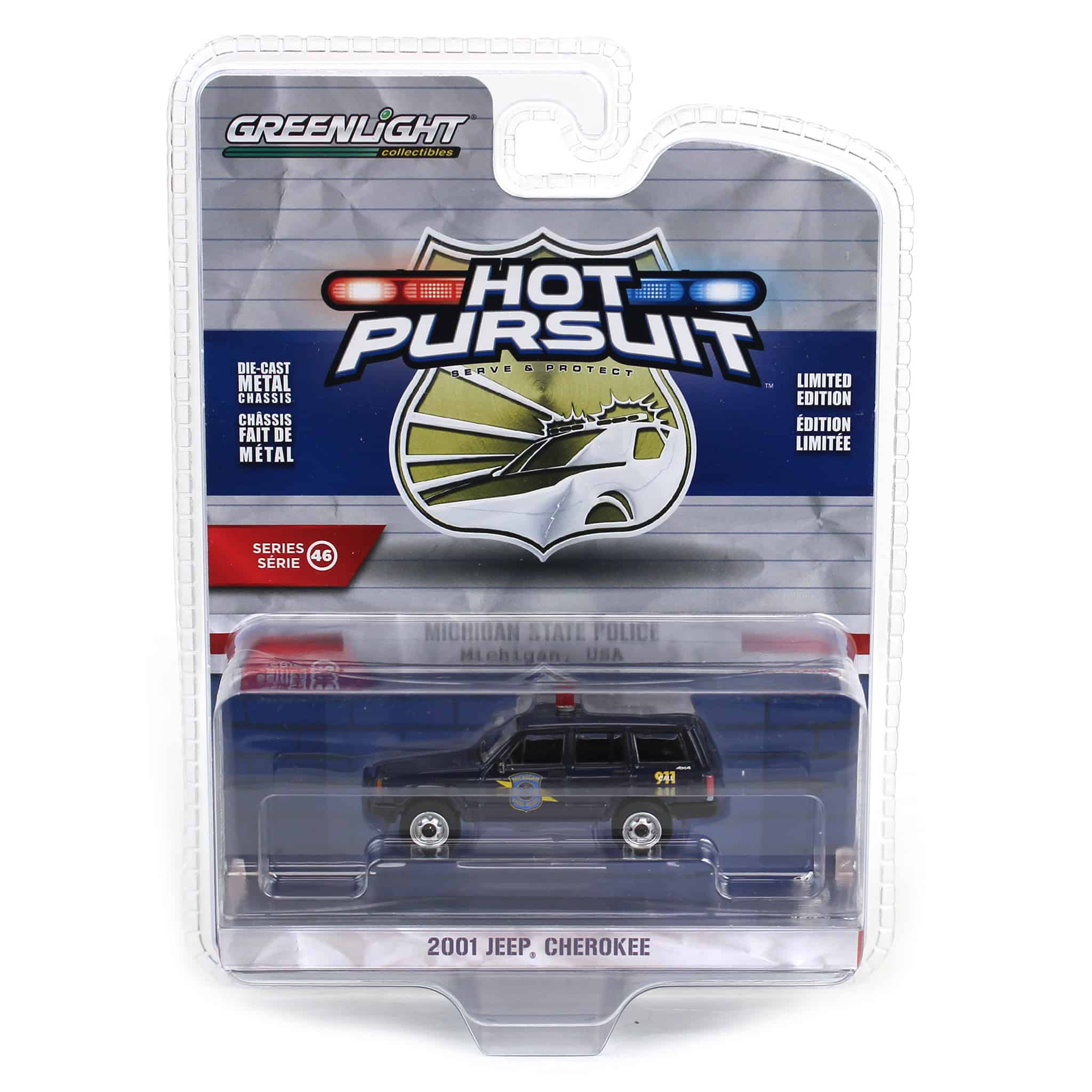 1/64 2001 Jeep Cherokee, Michigan State Police, Hot Pursuit Series 46 - Image 2