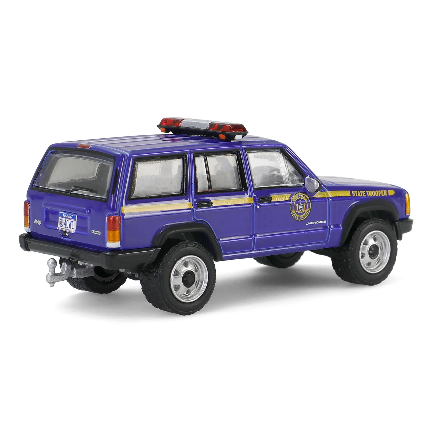 1/64 2001 Jeep Cherokee with Small Cargo Trailer, New York State Police, Hot Pursuit Hitch & Tow Series 1 - Image 4