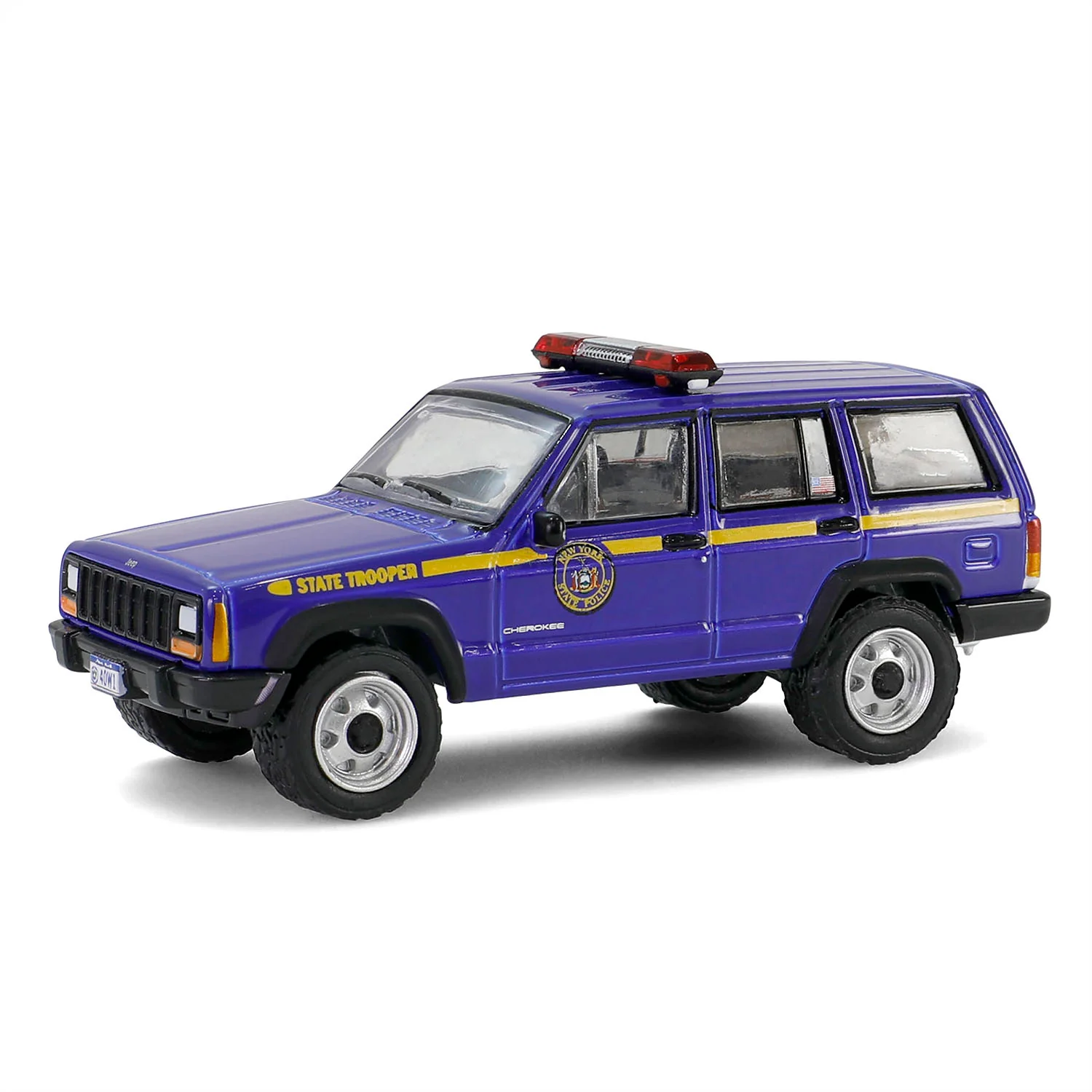 1/64 2001 Jeep Cherokee with Small Cargo Trailer, New York State Police, Hot Pursuit Hitch & Tow Series 1 - Image 5