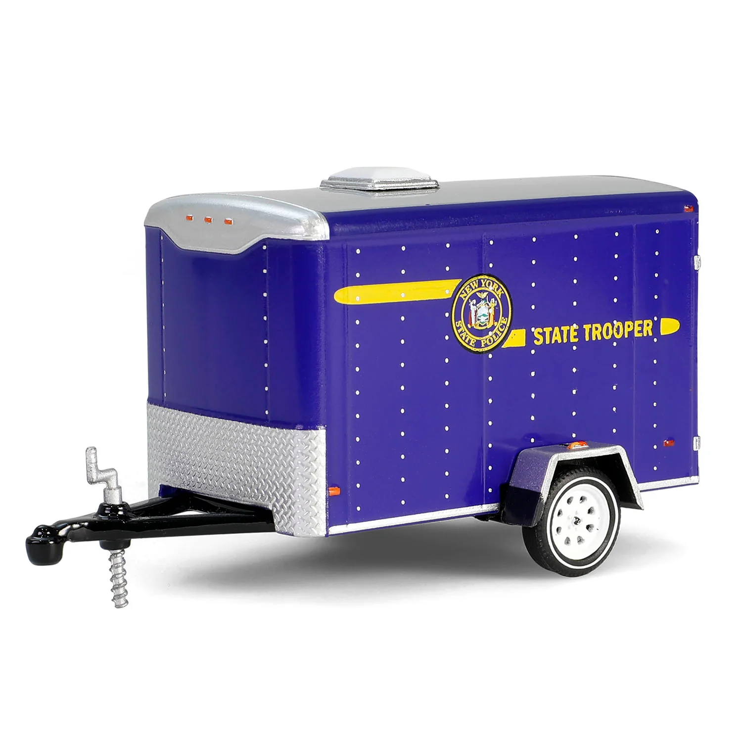 1/64 2001 Jeep Cherokee with Small Cargo Trailer, New York State Police, Hot Pursuit Hitch & Tow Series 1 - Image 7
