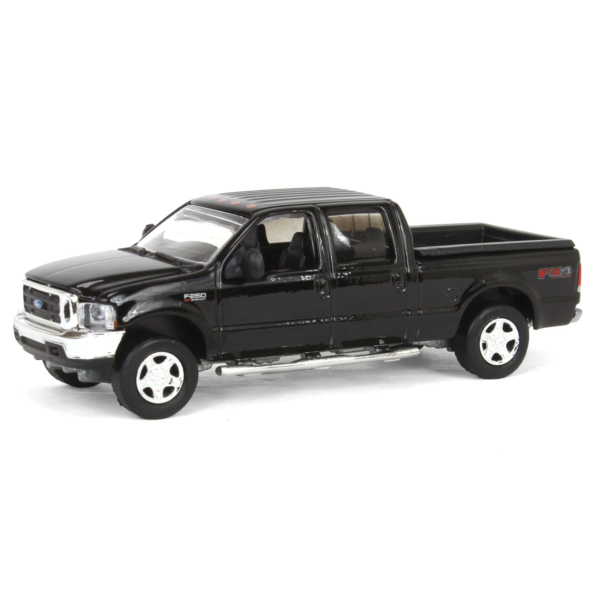 1/64 2004 Ford F-250 Super Duty Crew Cab Pickup Truck, Black, LP Diecast Garage Exclusive