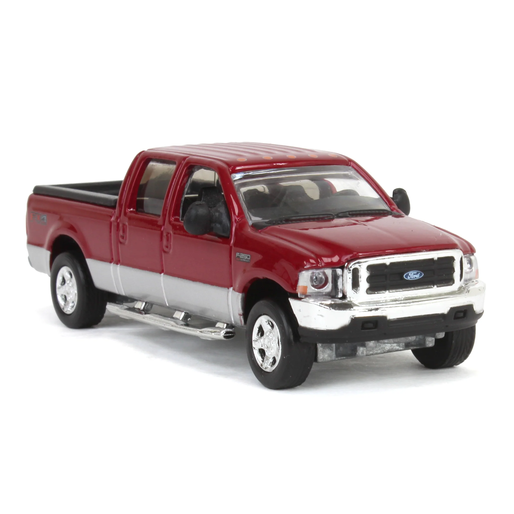 1/64 2004 Ford F-250 Super Duty Crew Cab Pickup Truck, Toreador Red & Silver Two-Tone, LP Diecast Garage Exclusive - Image 2