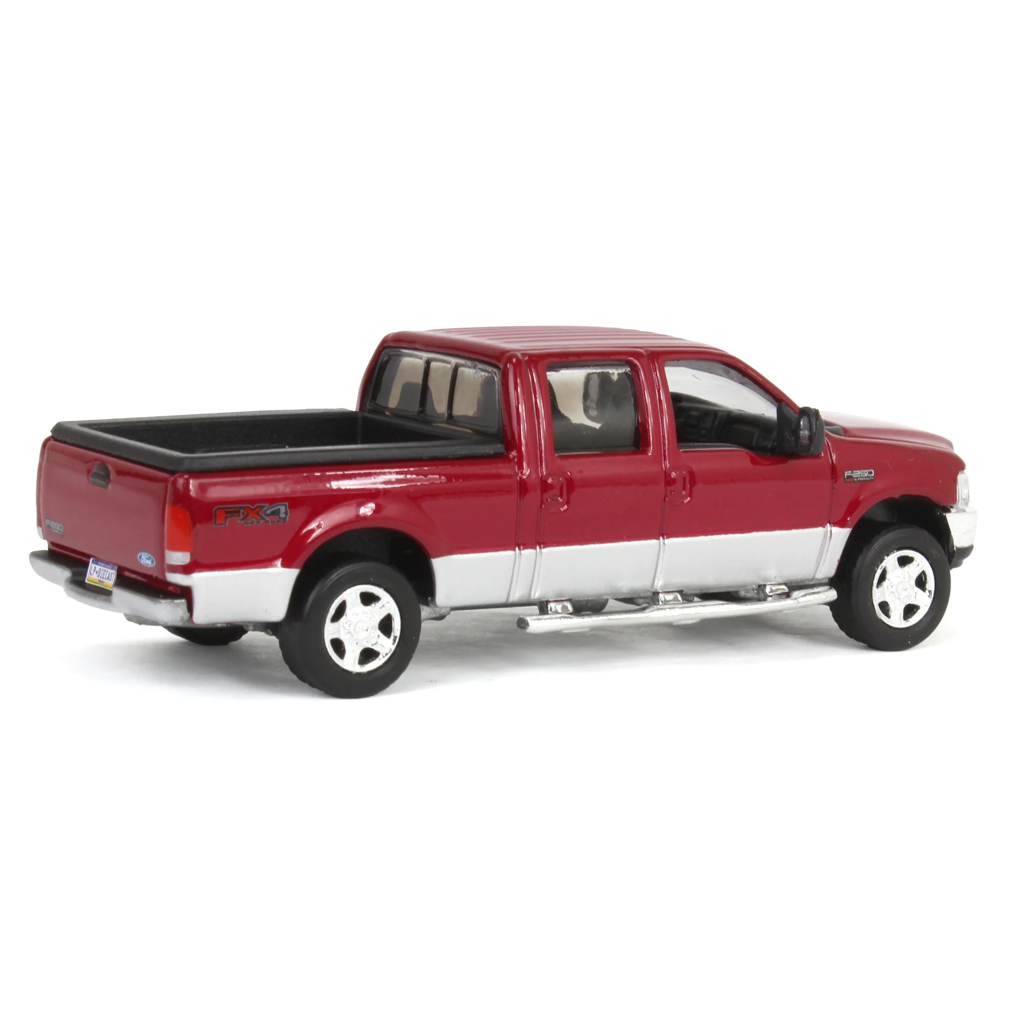 1/64 2004 Ford F-250 Super Duty Crew Cab Pickup Truck, Toreador Red & Silver Two-Tone, LP Diecast Garage Exclusive - Image 3