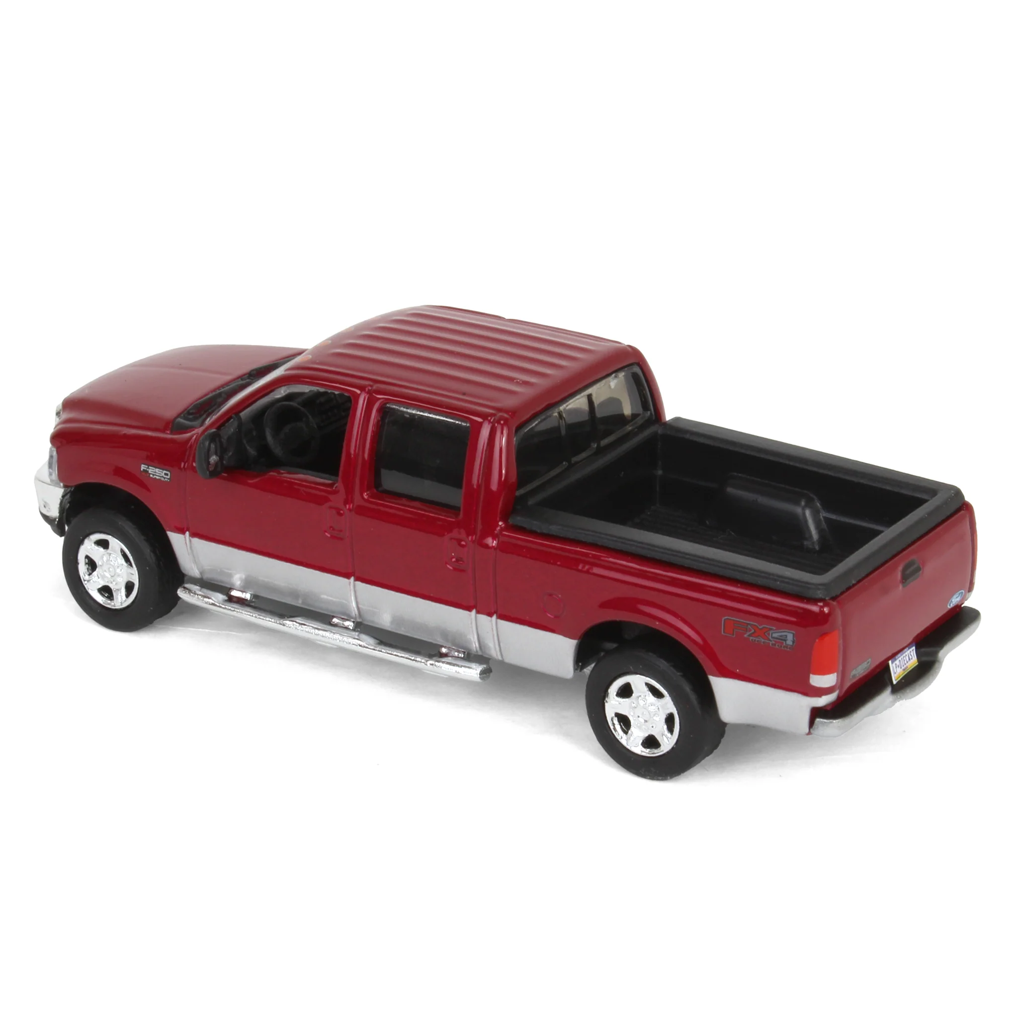 1/64 2004 Ford F-250 Super Duty Crew Cab Pickup Truck, Toreador Red & Silver Two-Tone, LP Diecast Garage Exclusive - Image 4