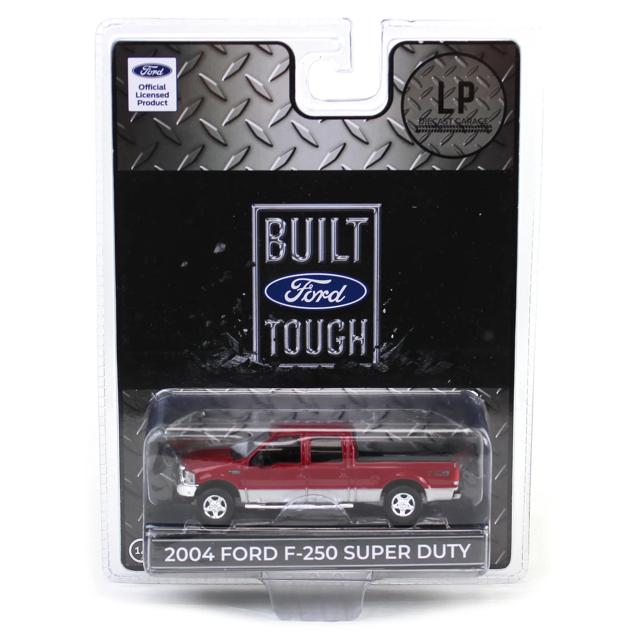 1/64 2004 Ford F-250 Super Duty Crew Cab Pickup Truck, Toreador Red & Silver Two-Tone, LP Diecast Garage Exclusive - Image 5