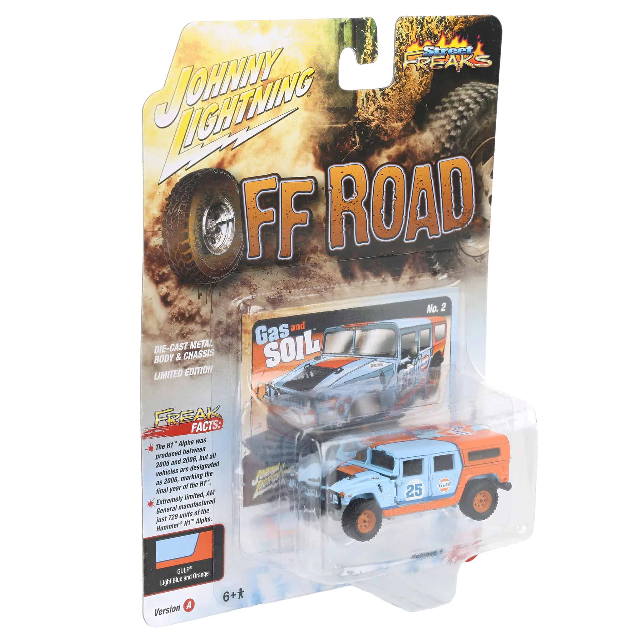 1/64 2006 Hummer H1 Alpha, Gulf Oil, Johnny Lightning Off Road - Image 2