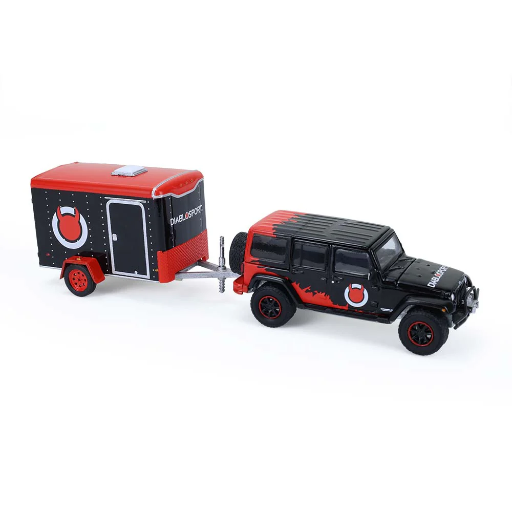 1/64 2012 Jeep Wrangler Unlimited with Small Cargo Trailer, Diablo Sport, Hitch & Tow Series 33 - Image 2