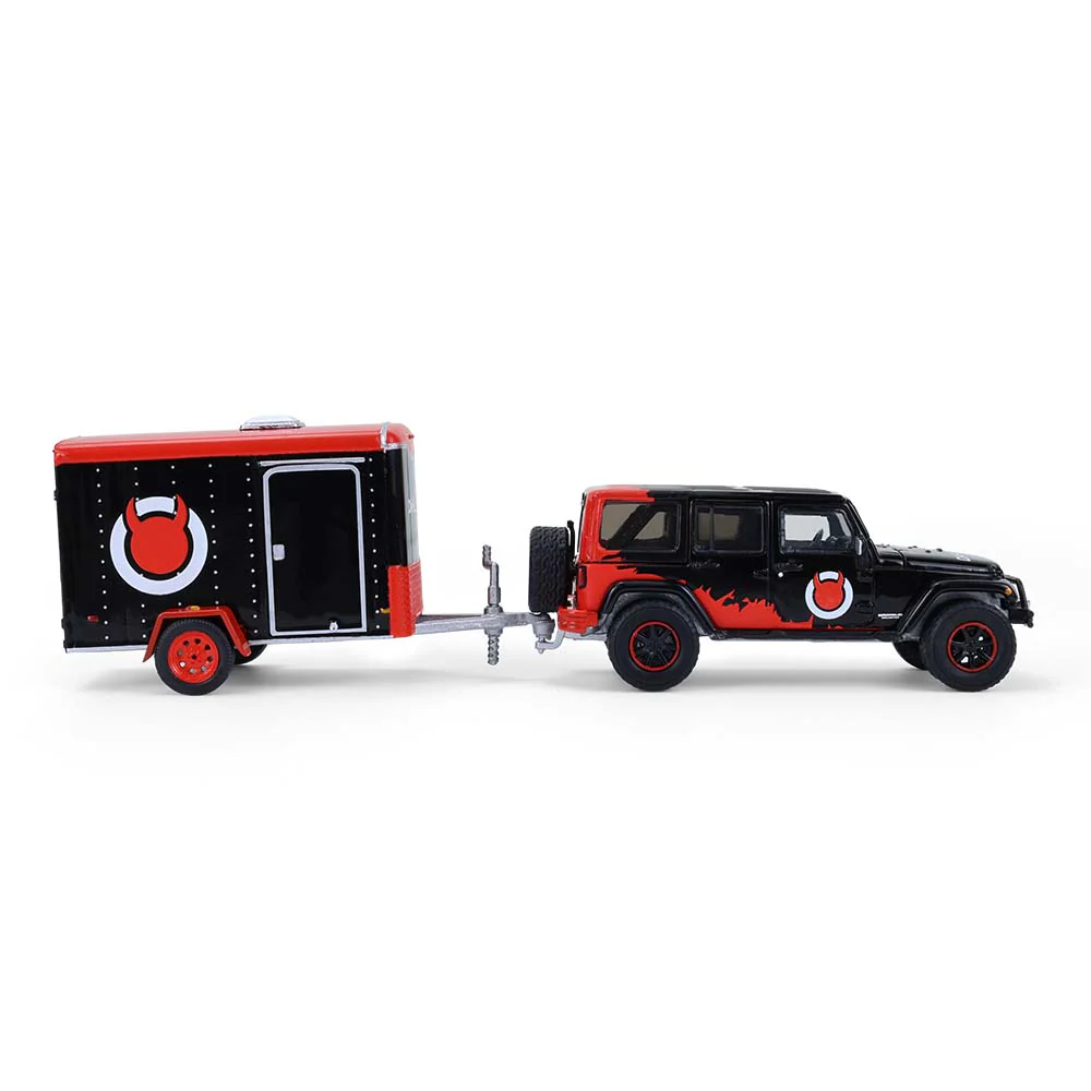 1/64 2012 Jeep Wrangler Unlimited with Small Cargo Trailer, Diablo Sport, Hitch & Tow Series 33 - Image 4
