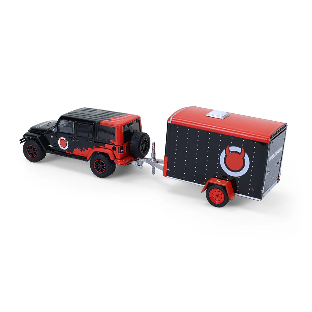 1/64 2012 Jeep Wrangler Unlimited with Small Cargo Trailer, Diablo Sport, Hitch & Tow Series 33 - Image 5
