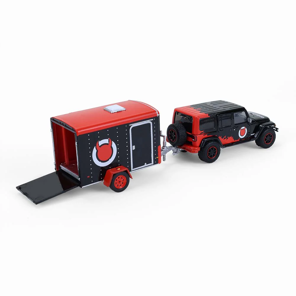 1/64 2012 Jeep Wrangler Unlimited with Small Cargo Trailer, Diablo Sport, Hitch & Tow Series 33 - Image 6